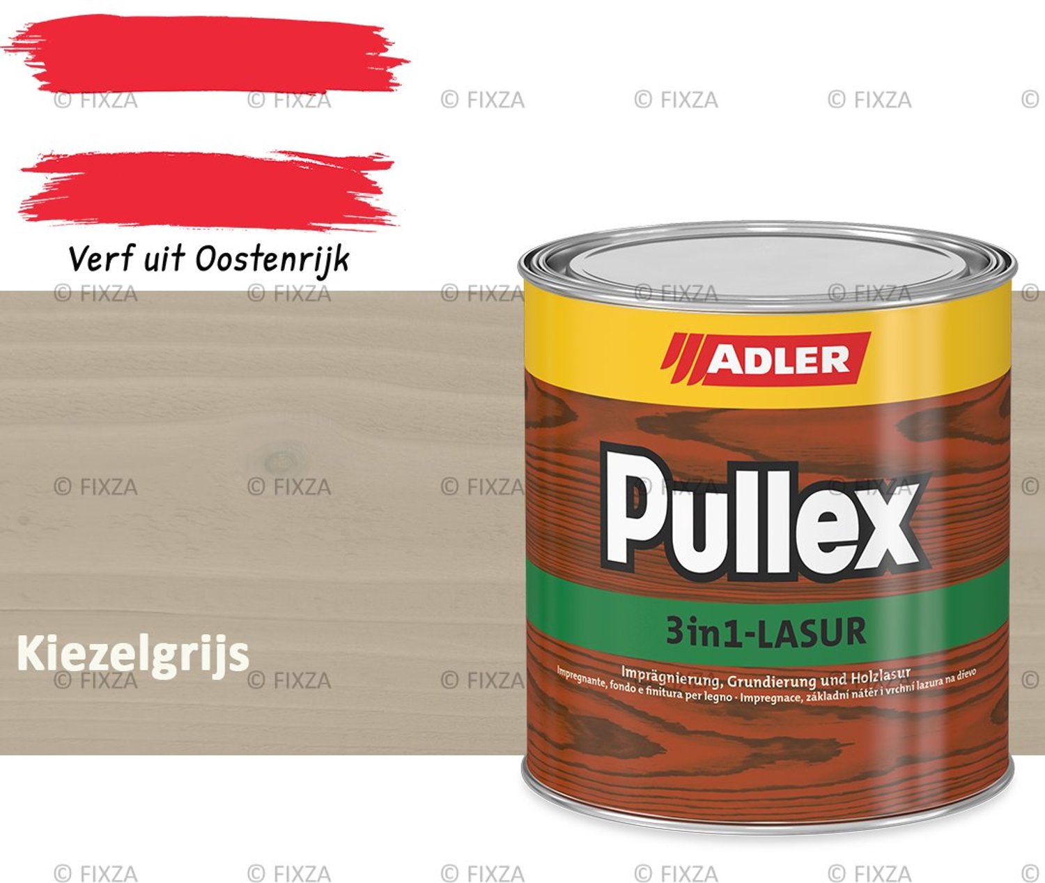 ADLER Pullex 3in1 Lazuur – Kiezelgrijs – 750 ml – Houtbescherming voor Buiten – Grondverf, Tussenlaag & Eindlaag in Eén – Matte Afwerking – UV- bestendig