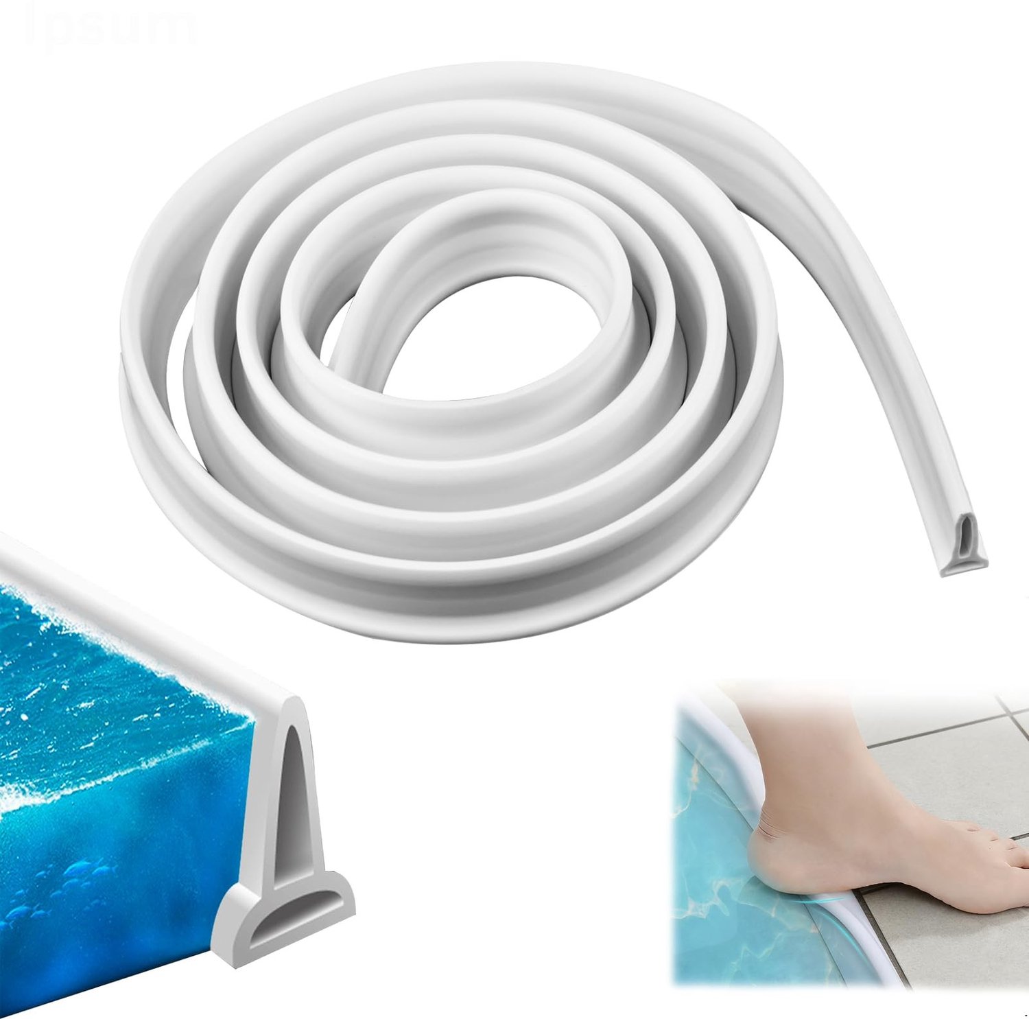 Zelfklevende Waterstop voor Douchevloeren, 1m Wit