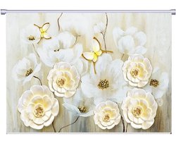 Verduisterend rolgordijn - Raambekleding met patroon - Privacybescherming - Waterdicht en oliebestendig - 70x130 cm - Naturel