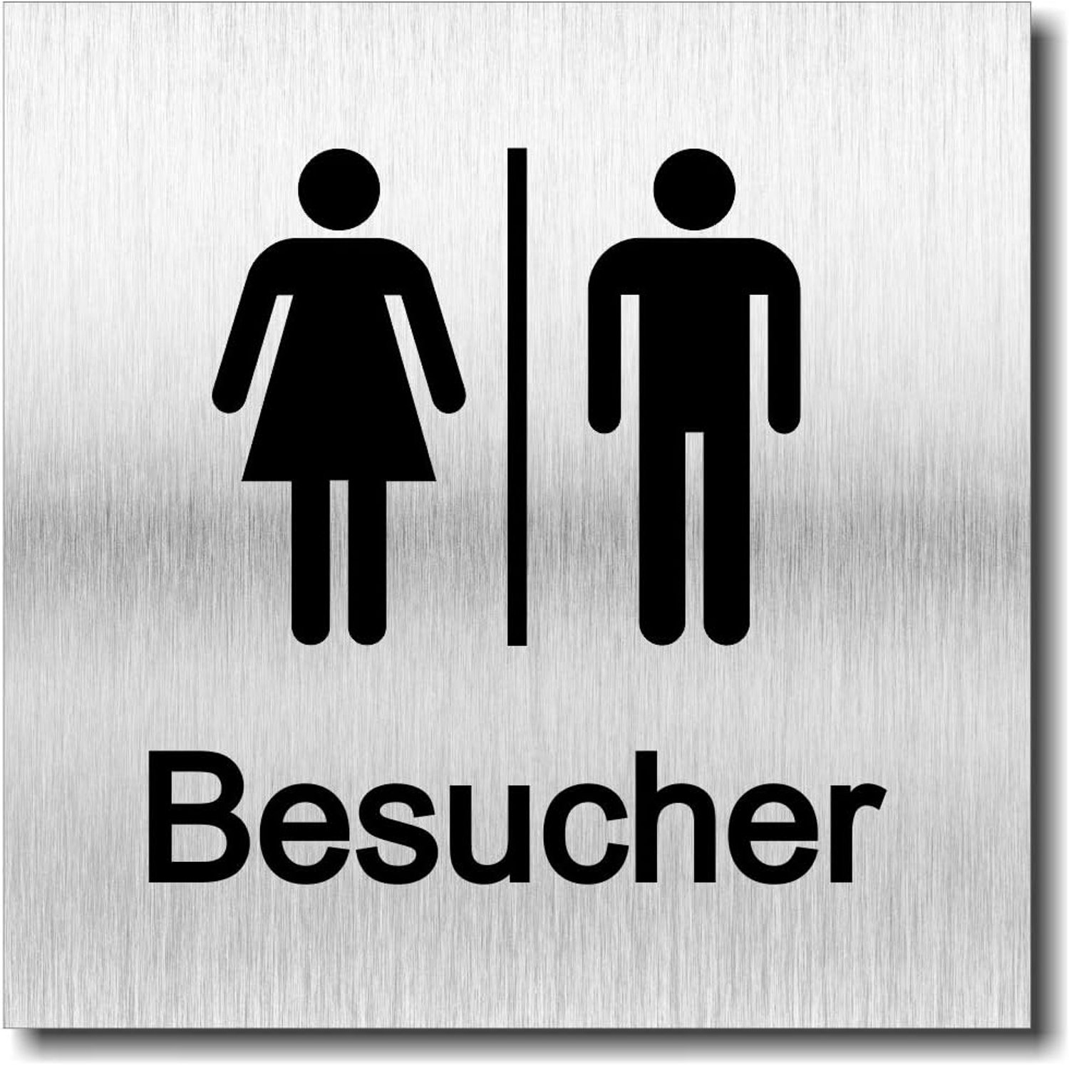 Bezoeker wc UV print 12 x 12cm - 3mm aluminium composiet - Made in Germany verwarmingsruimte
