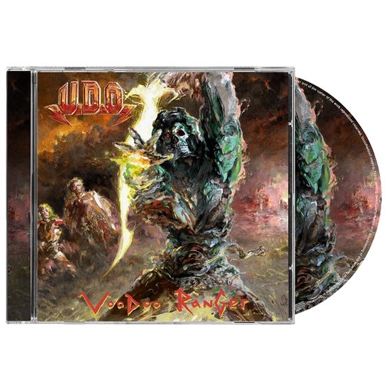 U.D.O. Voodoo Ranger CD met schilderachtig artwork van een schedel-krijger en vuurmagie op een donkere achtergrond.