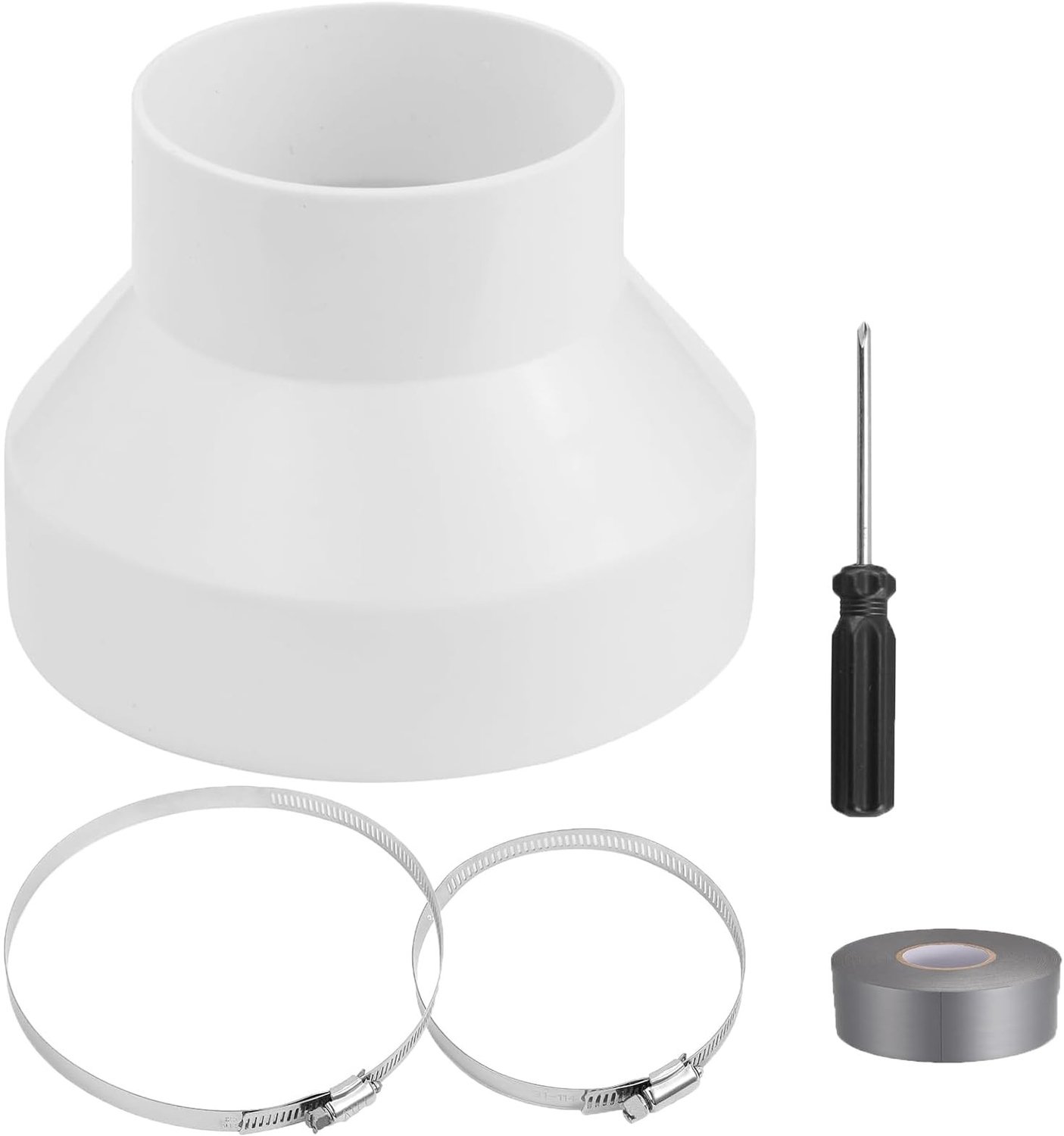 Afvoer Slang Adapter 150mm naar 100mm met Roestvrijstalen Klemmen