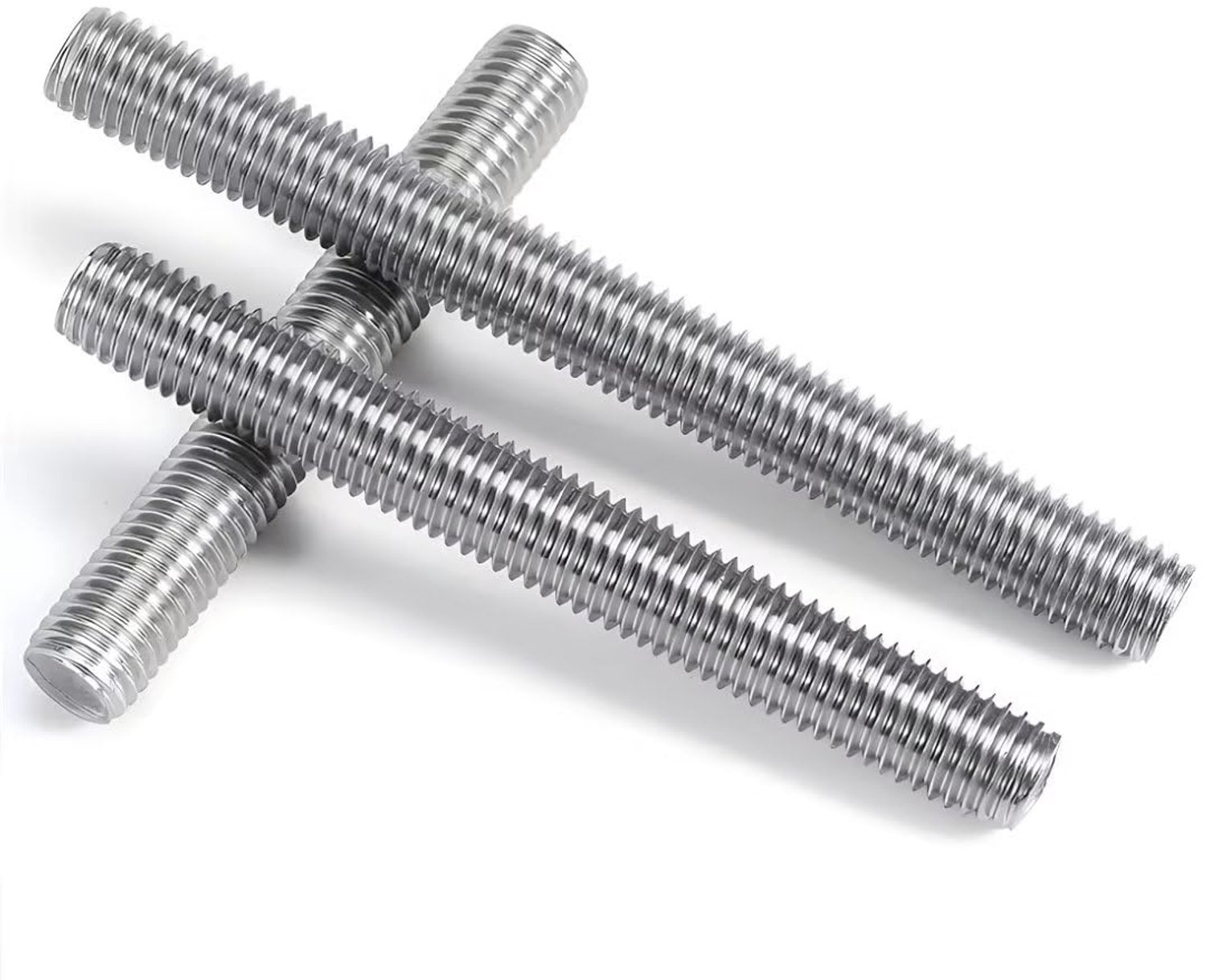 304 roestvrij staal, volledige schroefdraad, draadbouten, M10 x 90 mm (2 stuks)