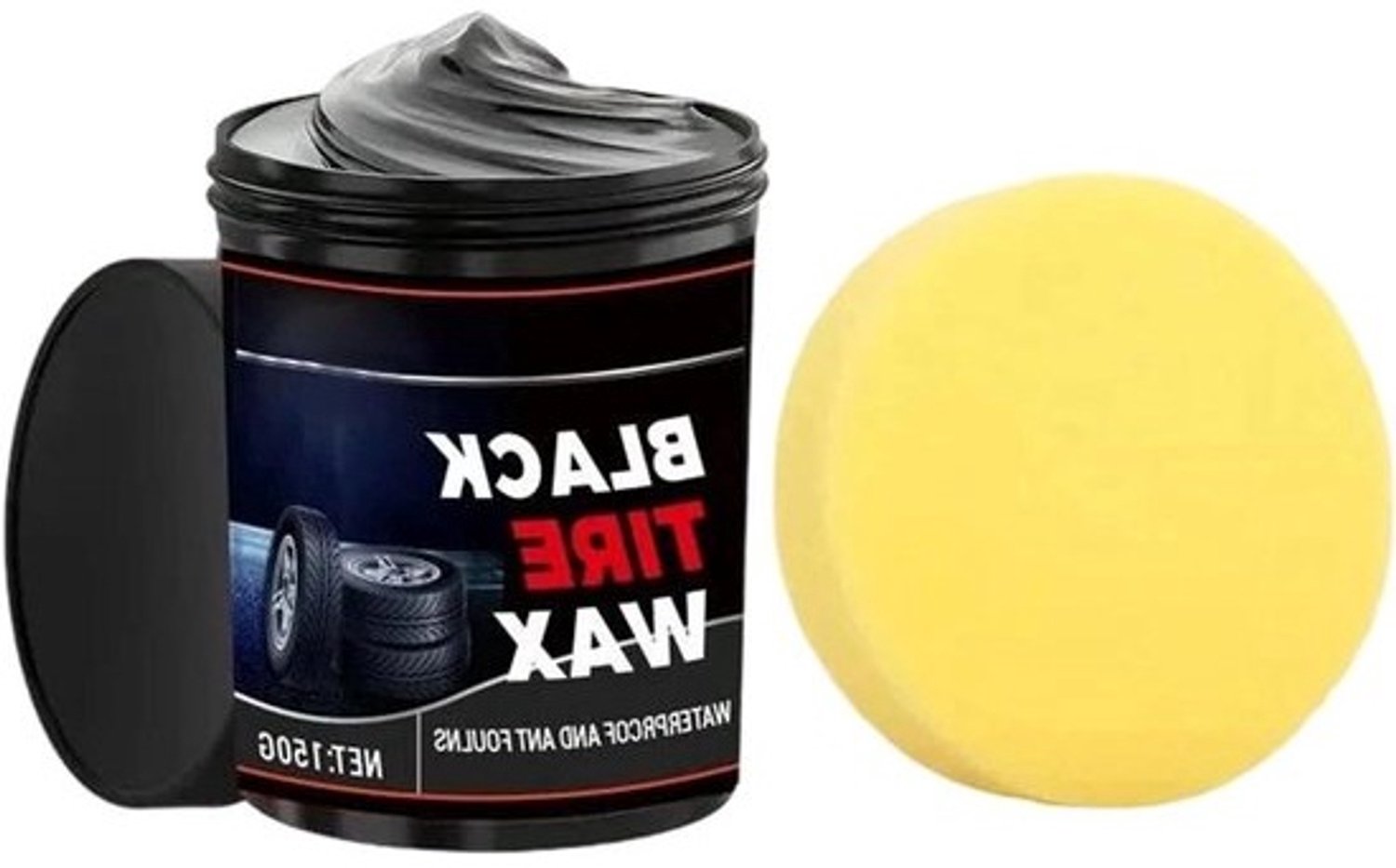 Autobandenonderhoudspasta - Zwarte glanshersteller - Pot van 2.76x2.36 Inches - Waterdichte uitvoering - Bandwax voor trucks en SUV's