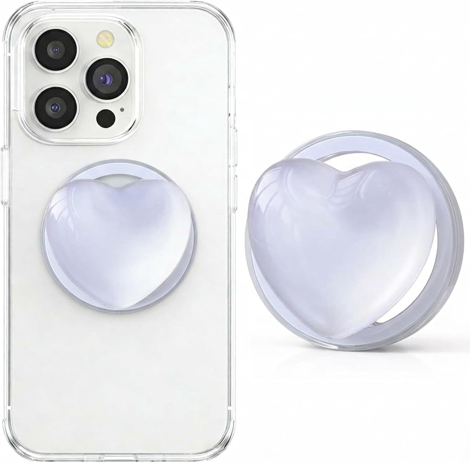Vouwbare telefoonhouder met hartpatroon, magnetische grip en standaard voor smartphone, tablet en e-reader