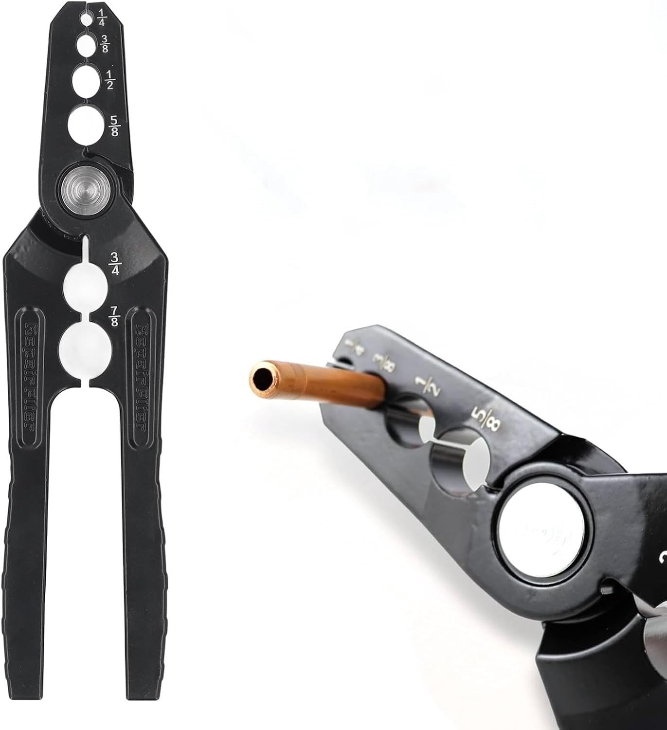 Reparatietools voor koperen buizen, handmatige buizenronder met 6 gaten voor diverse maten, platte reparatietangen voor koper en aluminium buizen, ideaal voor loodgieterswerk en doe-het-zelf projecten