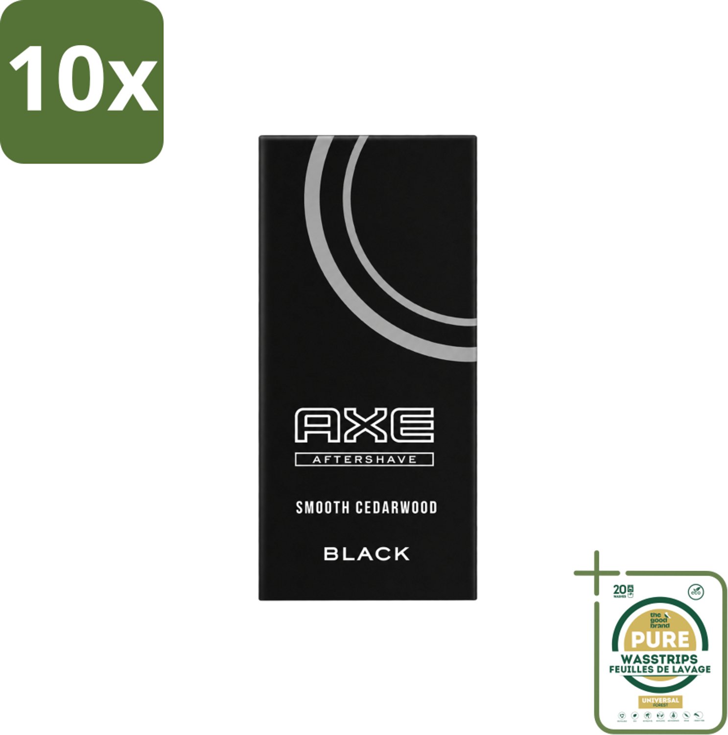 10 x Axe – Aftershave – Black – 100 ml - Wasstrips - Aftershave - Aftershave Black - Aftershave Voor Mannen - Huidverzorging Na Scheren - Kalmerende Aftershave