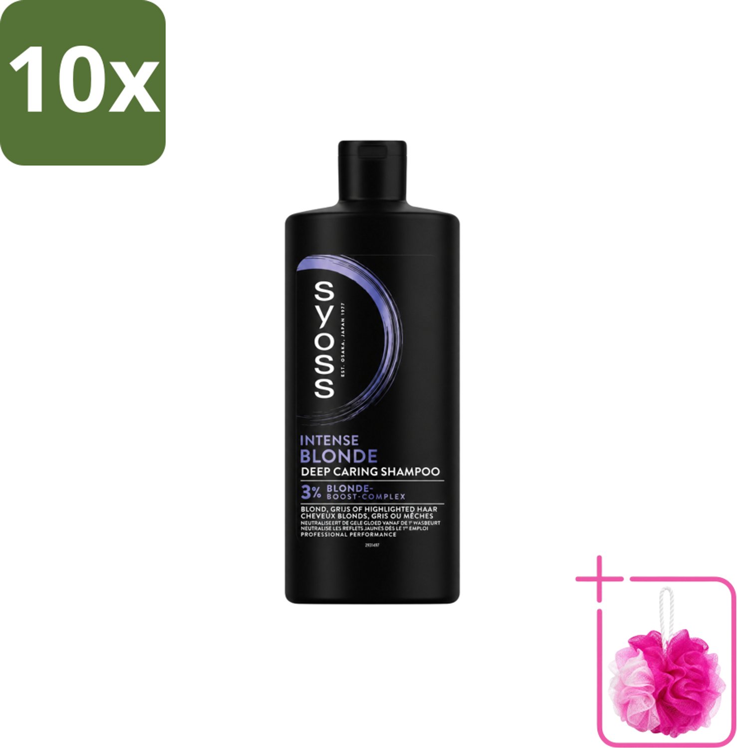 10 x Syoss – Shampoo – Blonde – 440 ml - Bulkverpakking - Blond haar - Douchemop - Koel blond