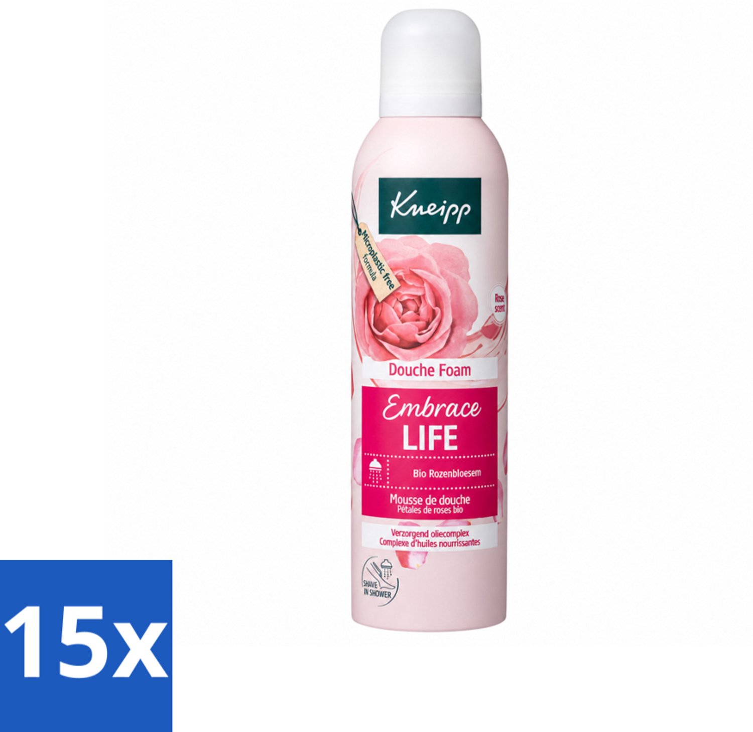 15 x Kneipp - Douche schuim - Embrace Life - Anti‑Aging verzorging - 200 ml - Voordeelverpakking - 15 stuks