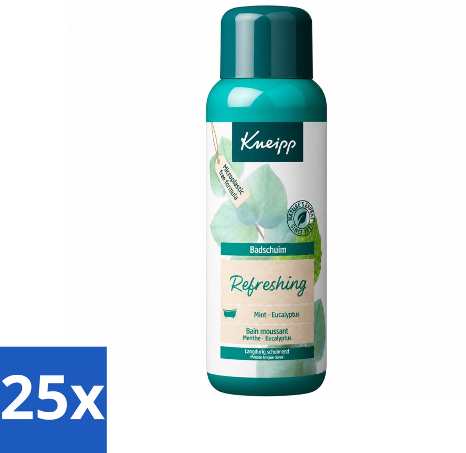25 x Kneipp - Badschuim - Mint Eucalyptus - Verfrissend - 400 ml - Voordeelverpakking - 25 stuks