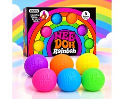 NeeDoh® Teenie Rainbow 6-in-1 Set – Squishy Fidget Speelgoed – Anti-Stress Knijpballen