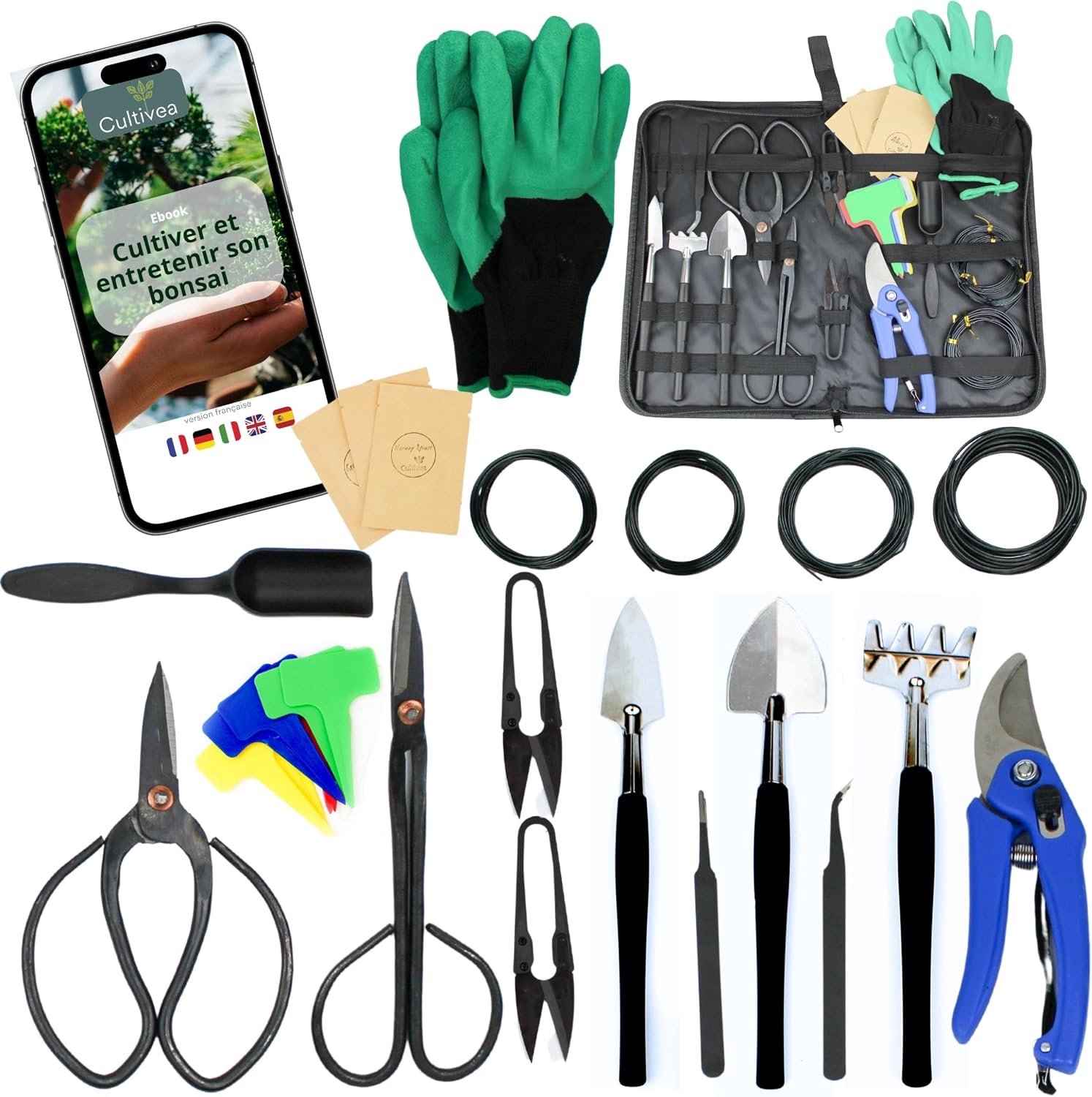 32-delige Bonsai Gereedschap Set - Staal - Snoeien & Vormgeven