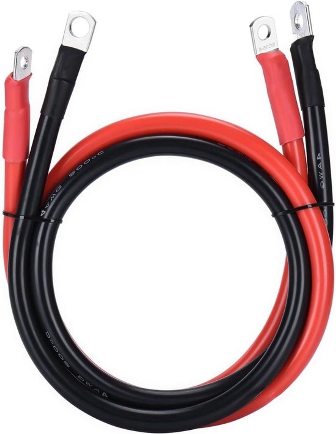 Batterijkabel - Flexibele startkabel - Accu aansluiten - Hittebestendig silicone - 25mm2 50cm M8 - Zwart