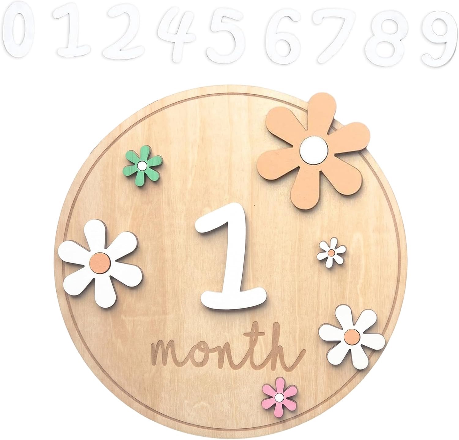 Babyfeestjes, maandkaarten voor baby's van 1 tot 12 maanden, voor babyfoto's, babyfeestjes, groeitabellen, decoratie van de babykamer