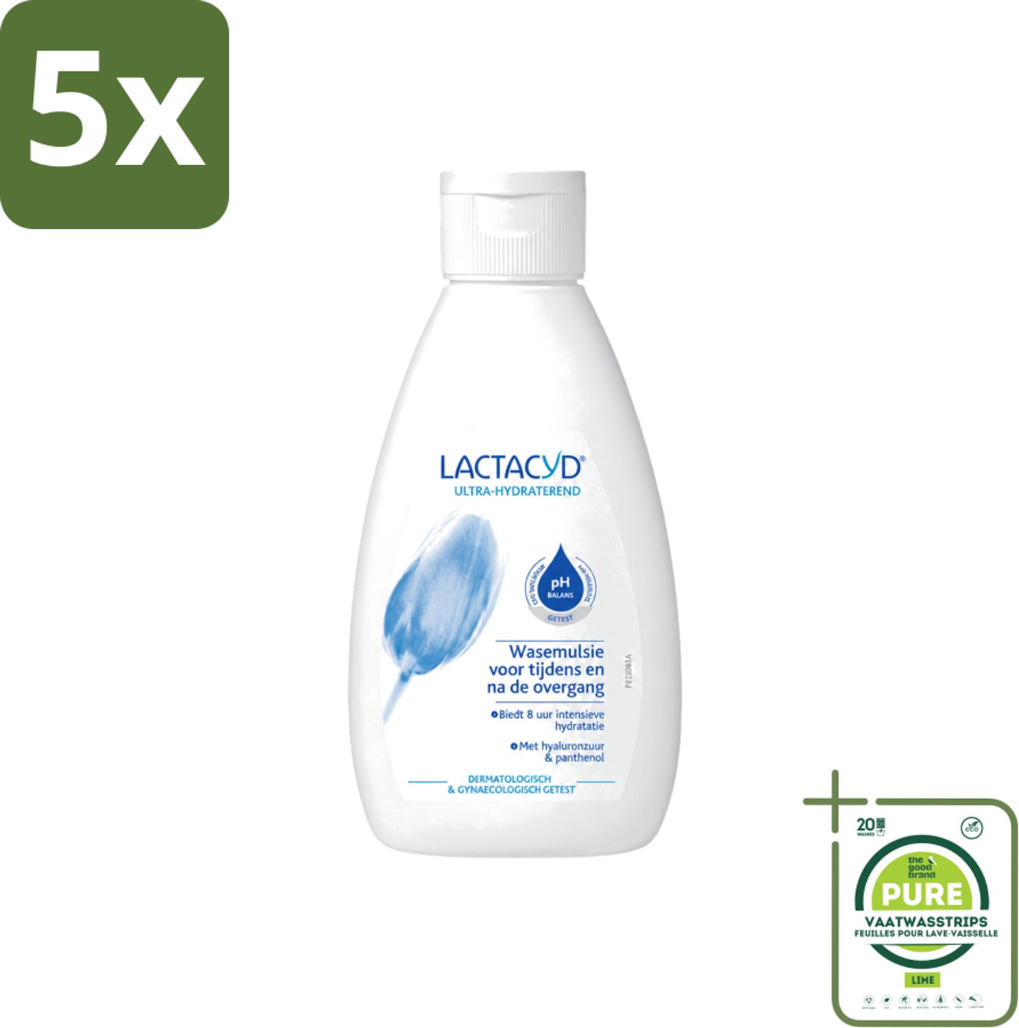 5 x Lactacyd – Ultra Hydraterend – Voor tijdens en na de overgang – 200 ml - Grootverpakking - Vaatwasstrips - Overgang - Hydraatatie - Jeuk - Droogheid - Intieme Verzorging