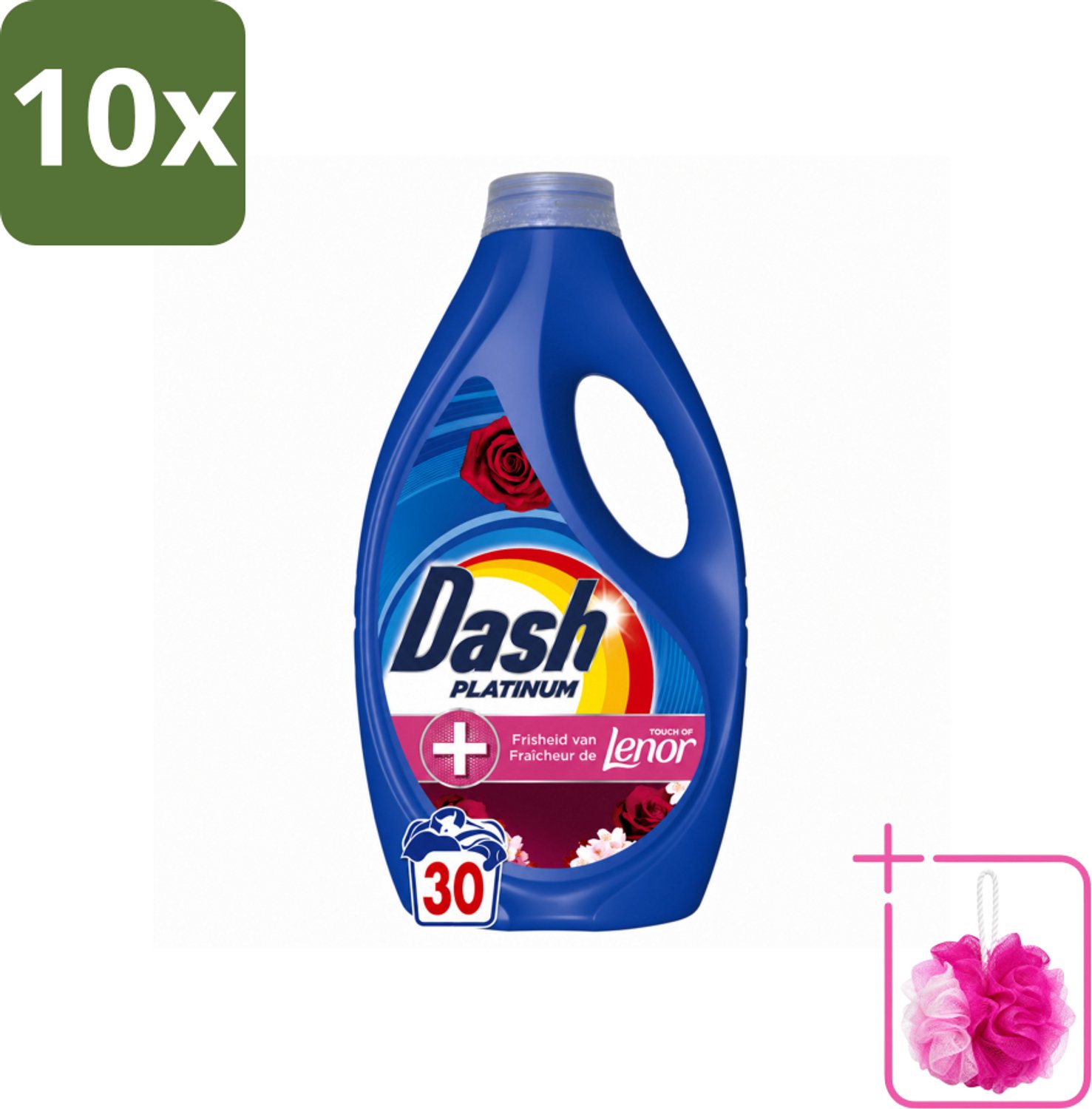 10 x Dash – Wasmiddel – Jasmin & Rose de Mai – 1350 ml - Bulkverpakking - Wasmiddel - Douchemop - Katoen