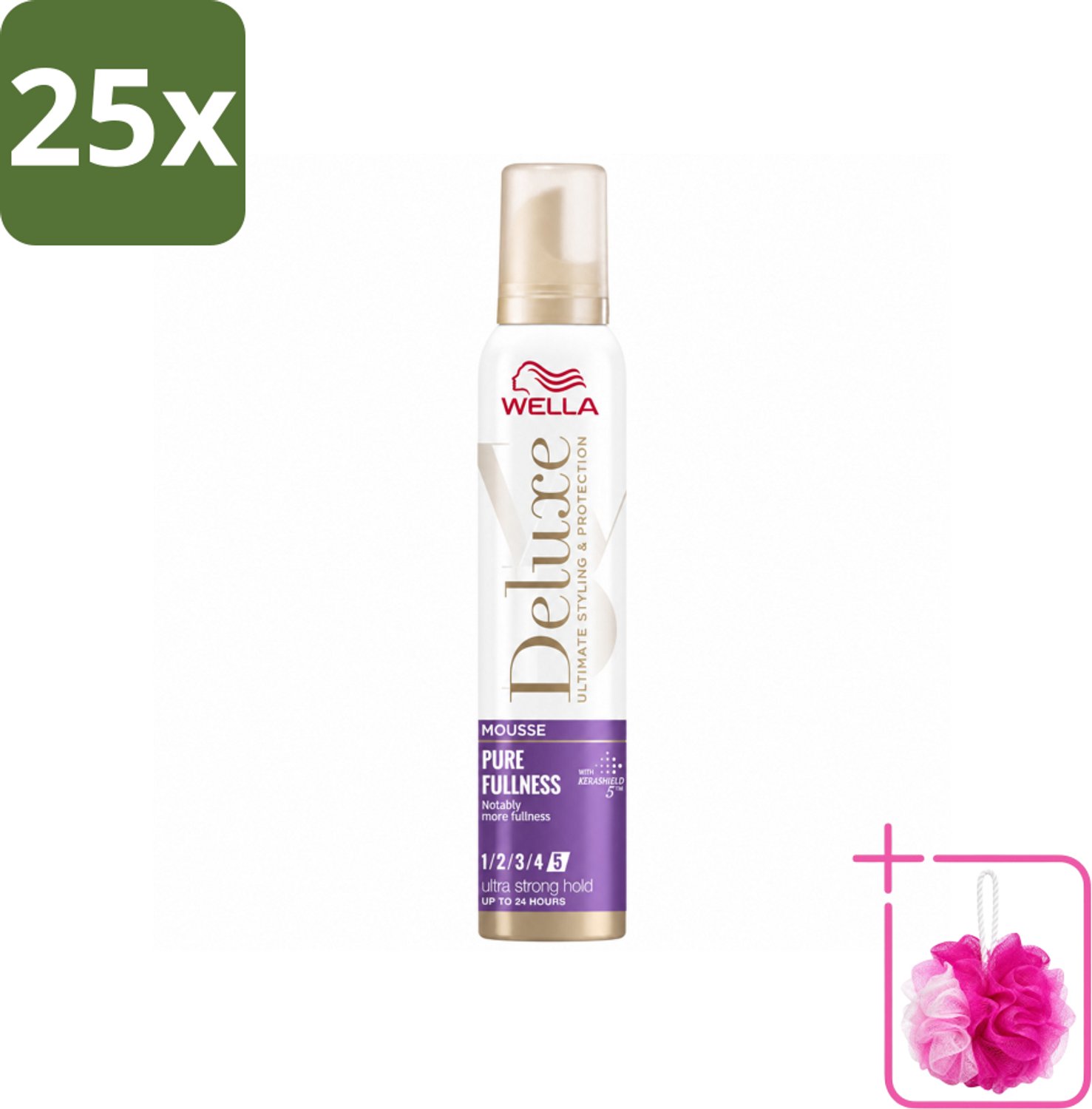 25 x Wella – Deluxe Pure Fullness – Haarmousse – 200 ml - Bulkverpakking - Haarmousse - Douchemop - Volume