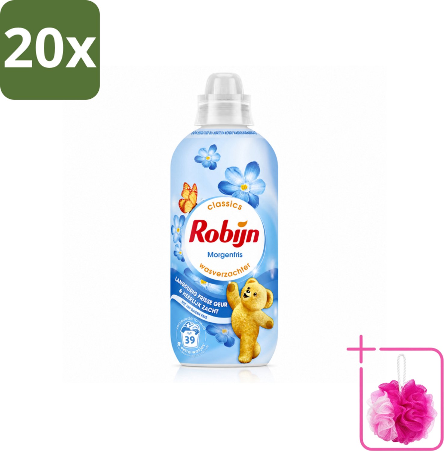 20 x Robijn – Wasverzachter – Morgenfris – 780 ml - Bulkverpakking - Wasverzachter - Douchemop - Wasgeur