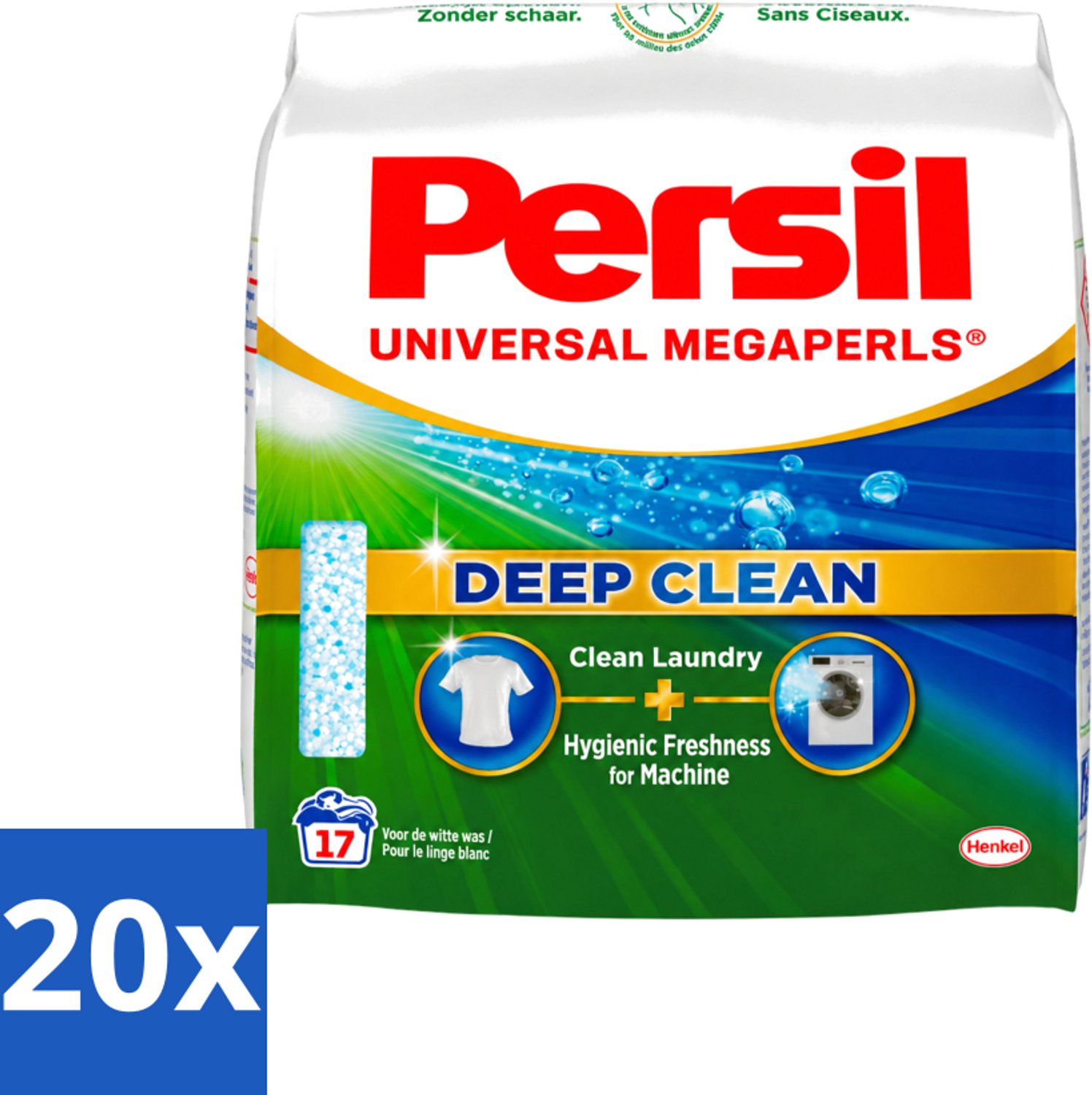 20 x Persil Universal Megaperls - Waspoeder - Witte en Gekleurde Was - 17 Wasbeurten - Voordeelverpakking - 20 stuks