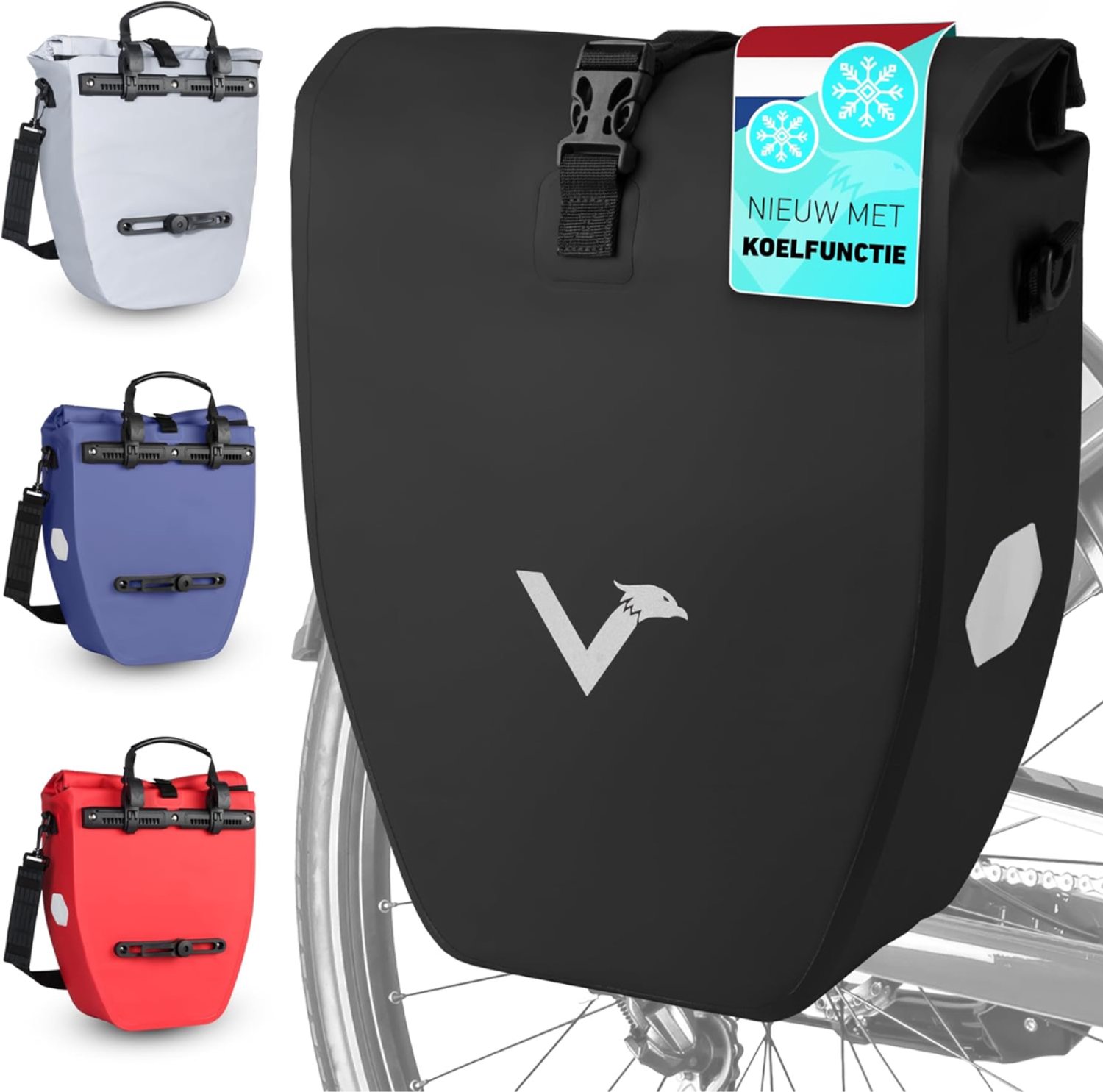 KLS® Fietstas - Fietstassen - Fietstas Rugzak - Zwart - 51cm x 30cm x 14cm