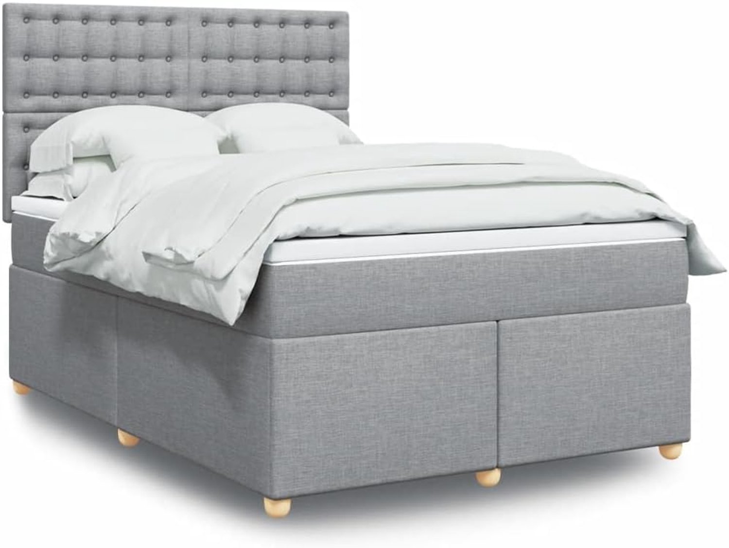 Pocketveringmatras boxspringbed Lichtgrijs 140x200 cm