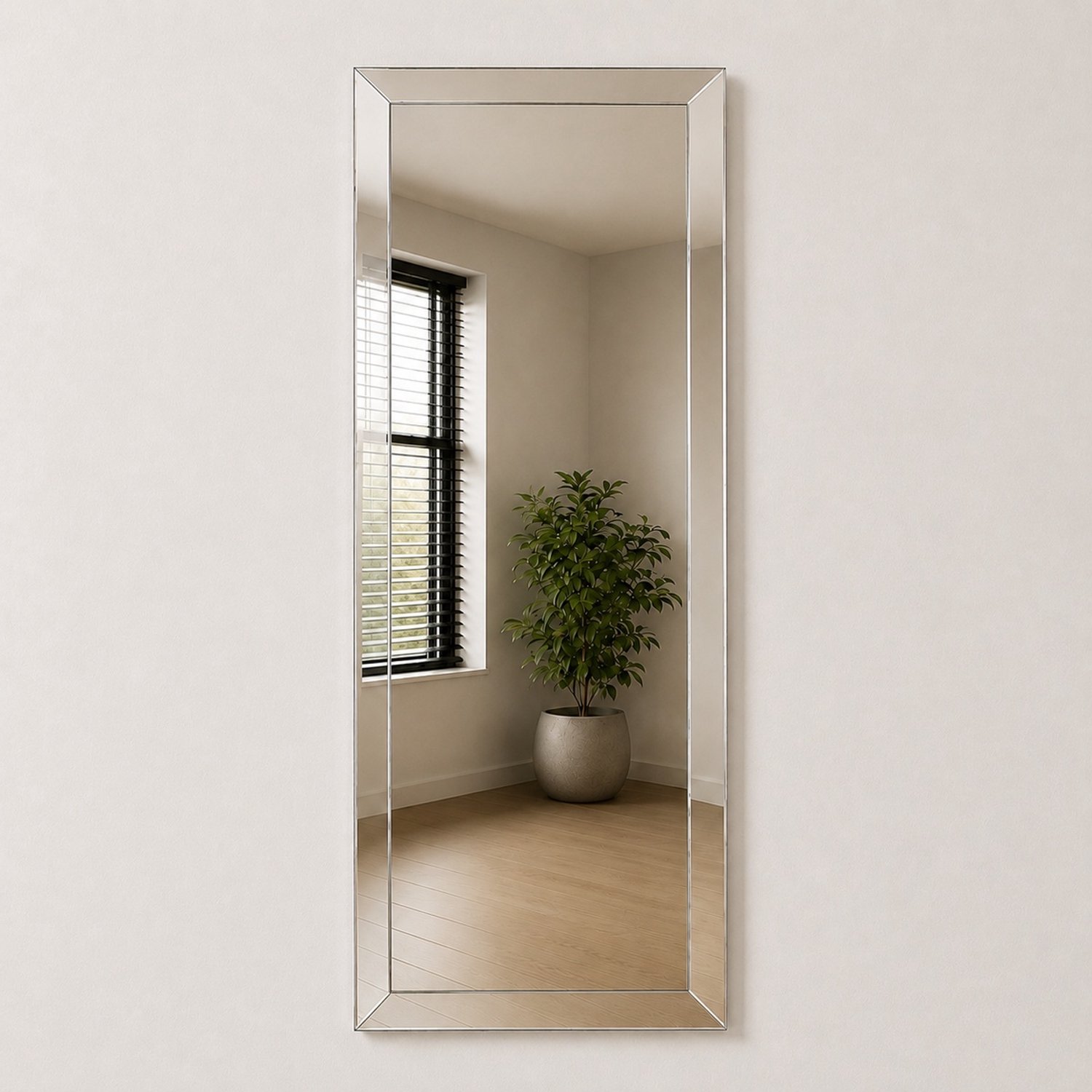 Rechthoekige spiegel - 550 x 700 mm - Spiegel verzilverd blank - Met facetrand - Met montageset - In Nederland Geproduceerd - Top Kwaliteit Wandspiegel Zonder Lijst
