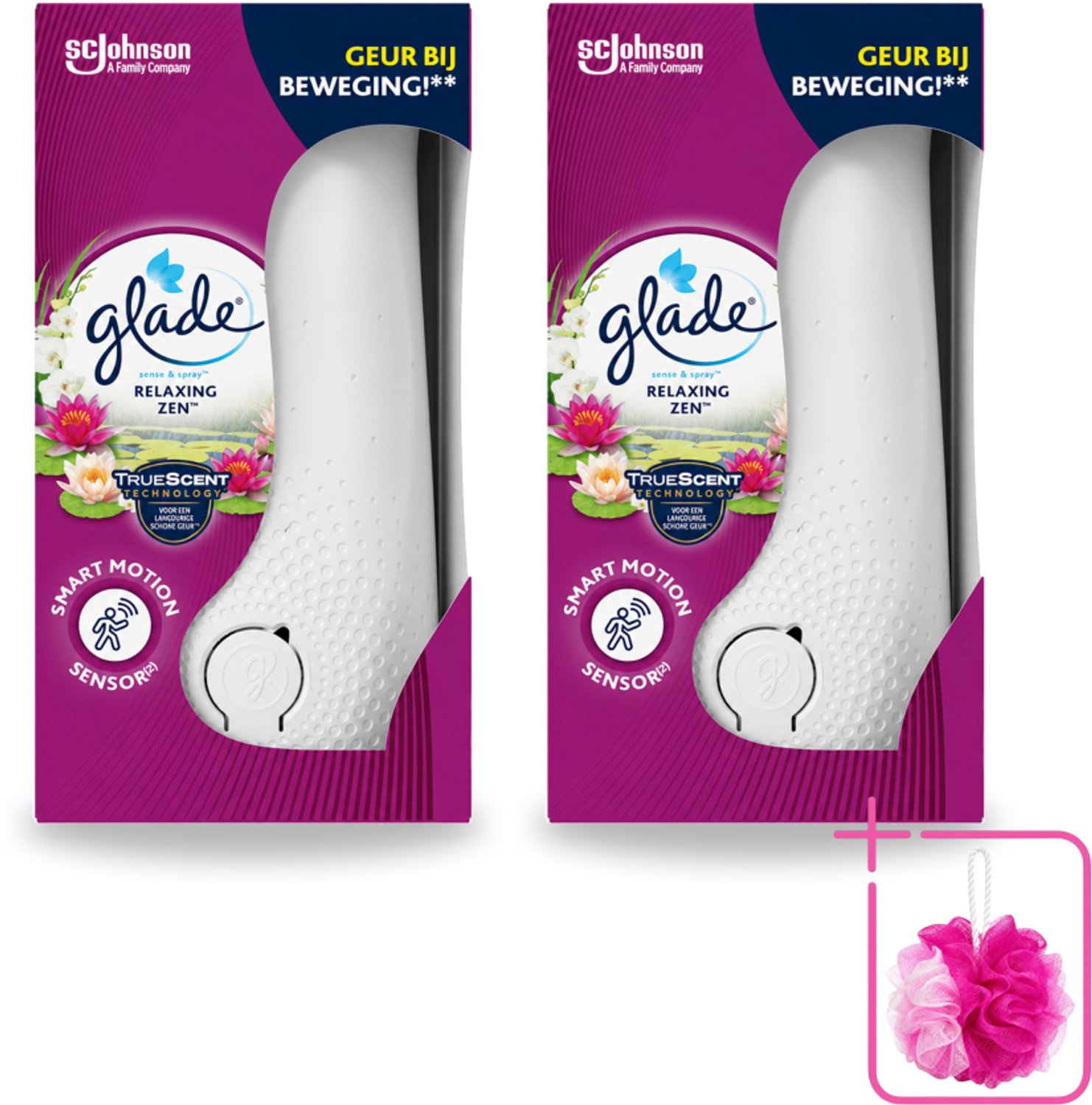 2 x Glade - Houder Sense & Spray - Relaxing Zen - 18 ml - Bulkverpakking - Geurverspreiding - Douchemop - Automatische geur