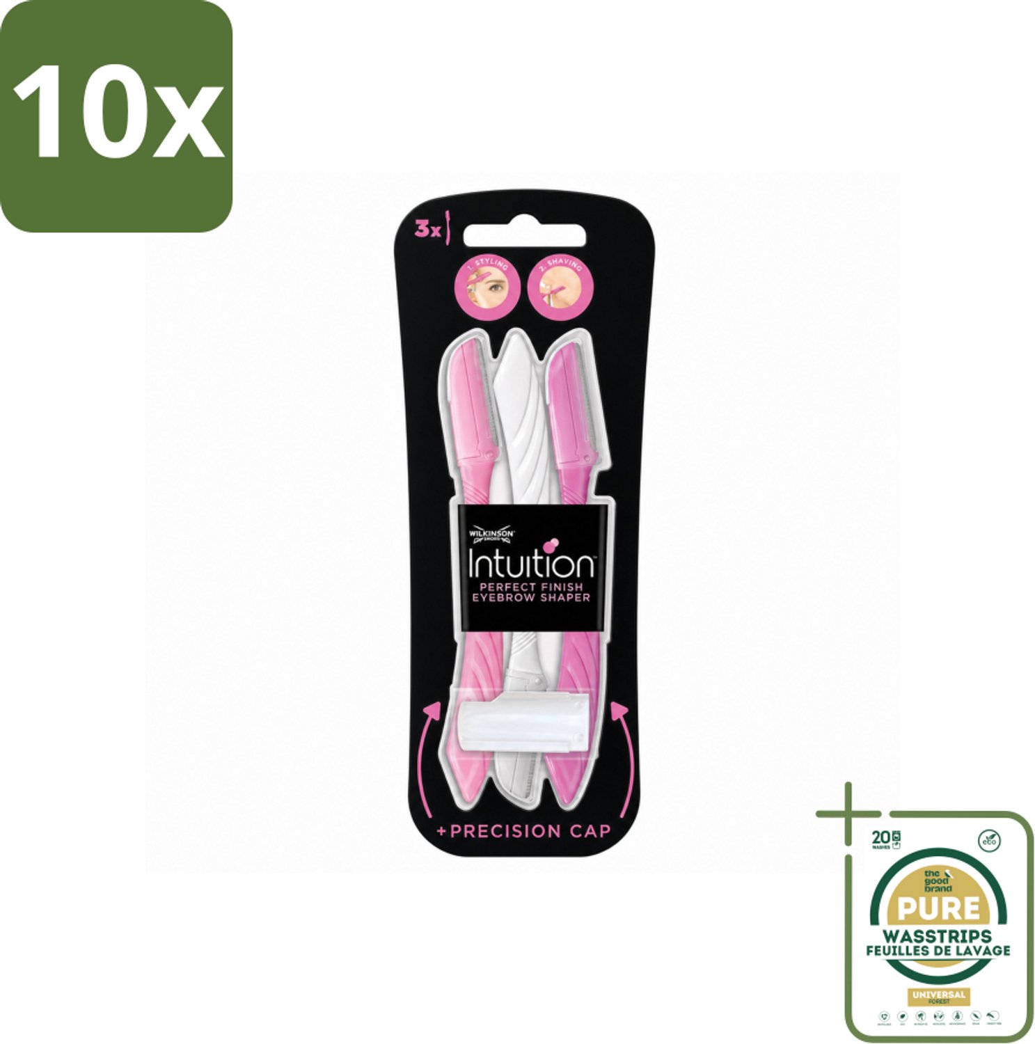 10 x Wilkinson Intuition - Navulmesjes - Wenkbrauw Shaper - Precisie - 3 mesjes - Wasstrips - Wenkbrauw Shaper - Wenkbrauw Vormen - Haartjes Verwijderen - Exfoliatie - Huid Verzorging