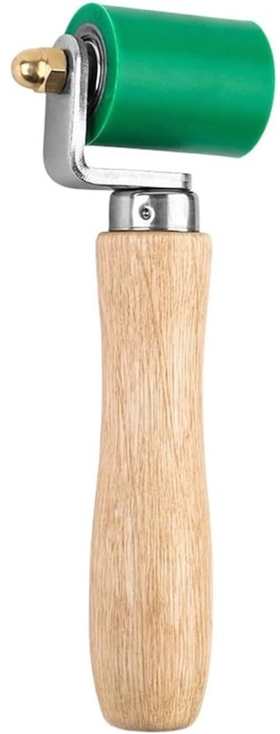 Houten handvatroller - Siliconen wiel - Voor materiaalverlijming - Hittebestendig ontwerp - 40 mm - Groen