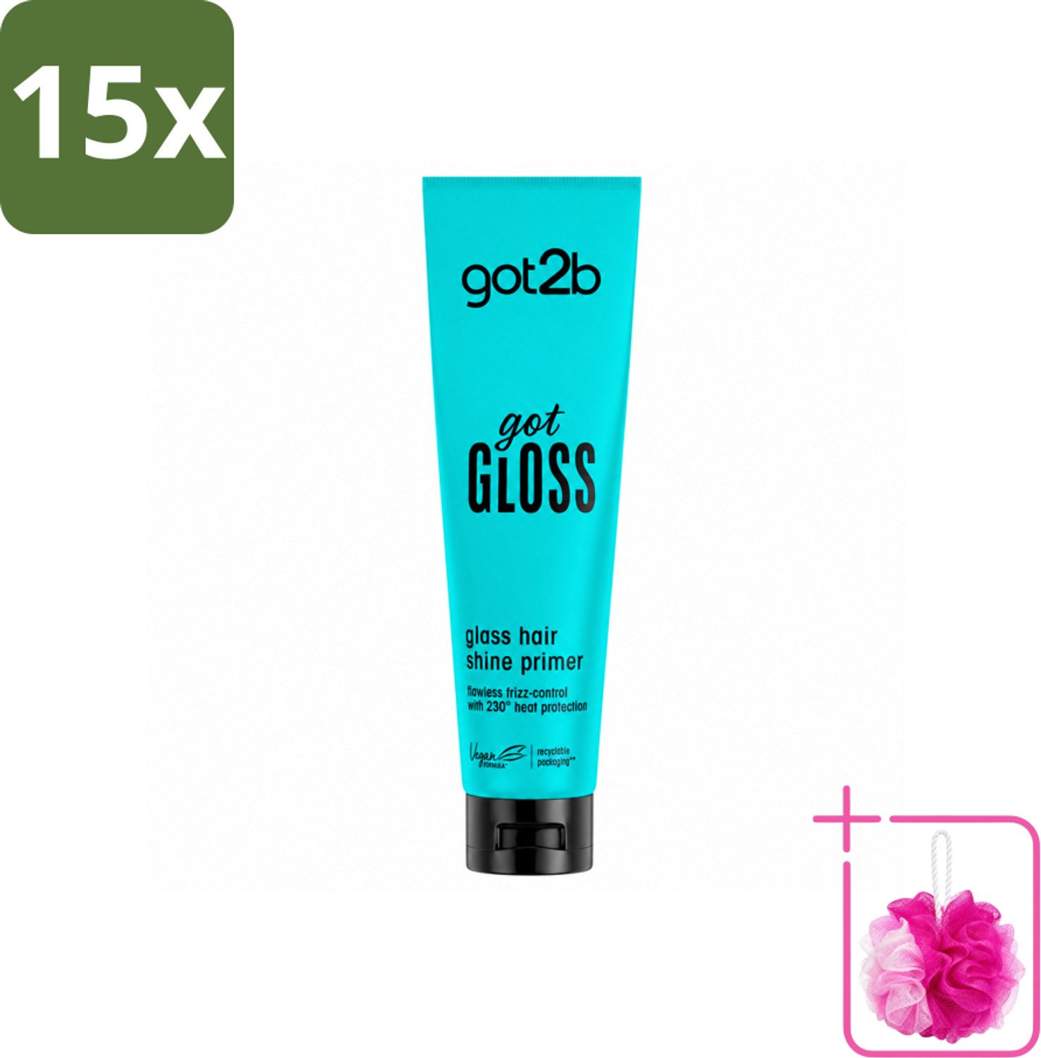 15 x Got2B - Haarprimer - Got Gloss - 150 ml - Bulkverpakking - Haarprimer - Douchemop - Glans