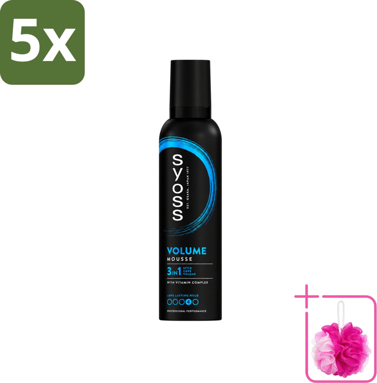 5 x Syoss - Volume - Haarmousse - Langdurige Volume - 250 ml - Bulkverpakking - Haarmousse volume - Douchemop - Salonkwaliteit haar