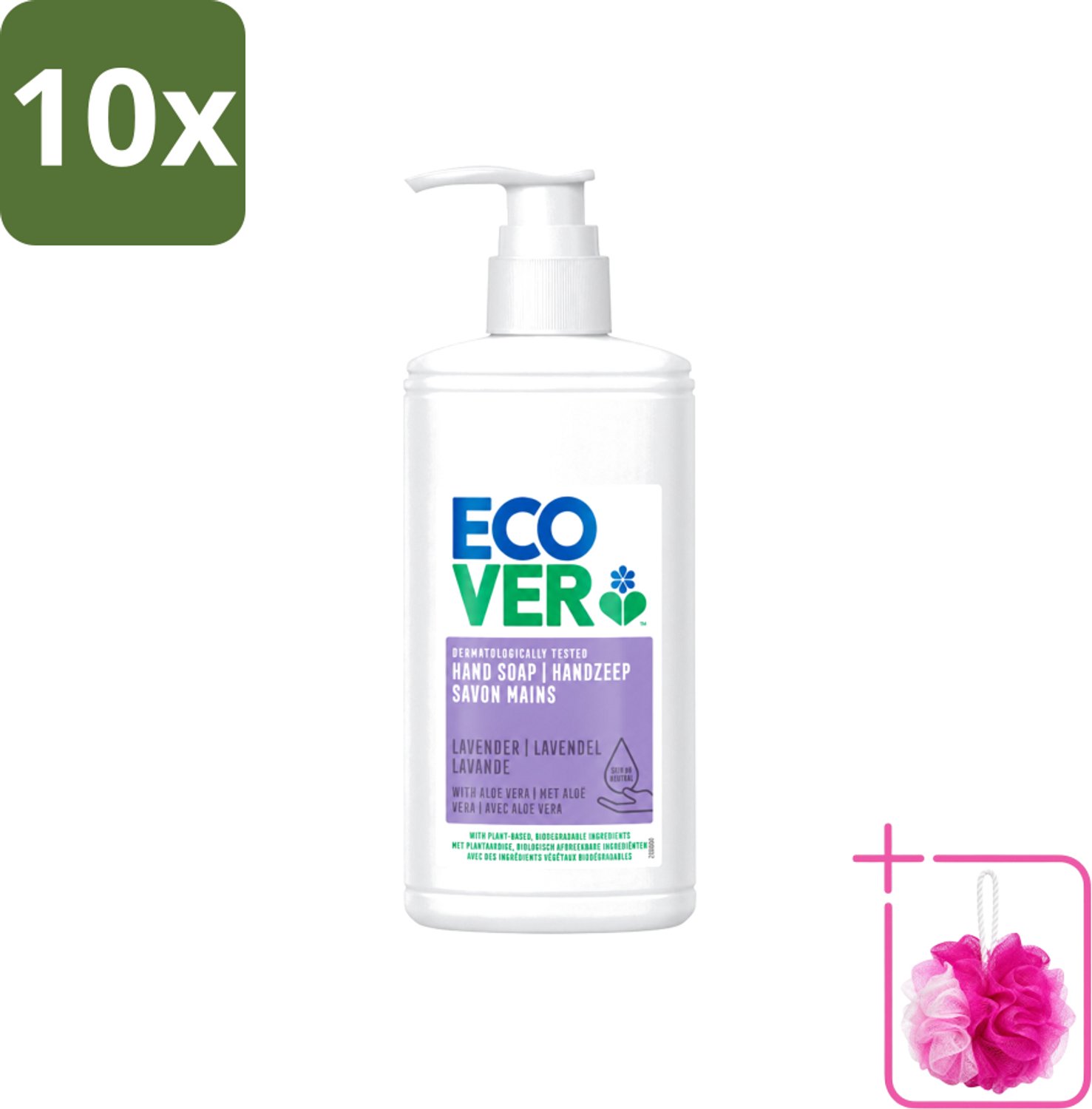 10 x Ecover - Handzeep - Lavendel & Aloë Vera - 250 ml - Bulkverpakking - Handzeep - Douchemop - Natuurlijke handzeep