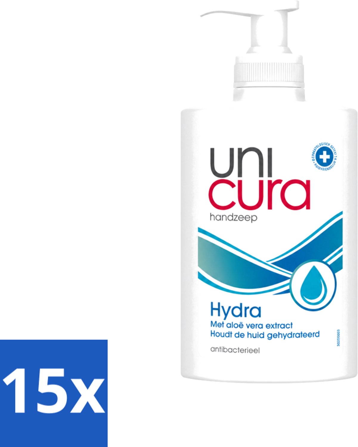 15 x Unicura - Vloeibare Zeep Hydra - Hydraterend - 250 ml - Voordeelverpakking - 15 stuks