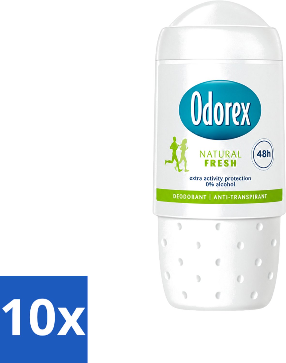 10 x Odorex - Deodorant Roller - Natuurlijk Fris - Fris & Natuurlijk - 50 ml - Voordeelverpakking - 10 stuks