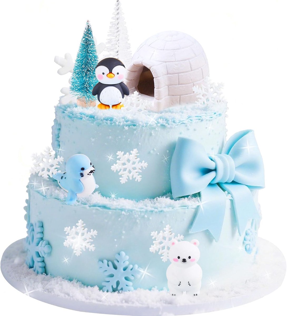 pinguïn verjaardag winterwonderland feest pool thema taart decoratie