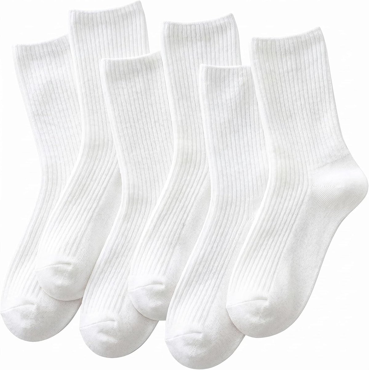 Sokken Dames 6 Paar Premium Katoenen Sokken voor Herfst-Winter - Esthetische Sportsokken voor Vrijetijdskleding - Cadeau voor Vrouwen Maat 35-42