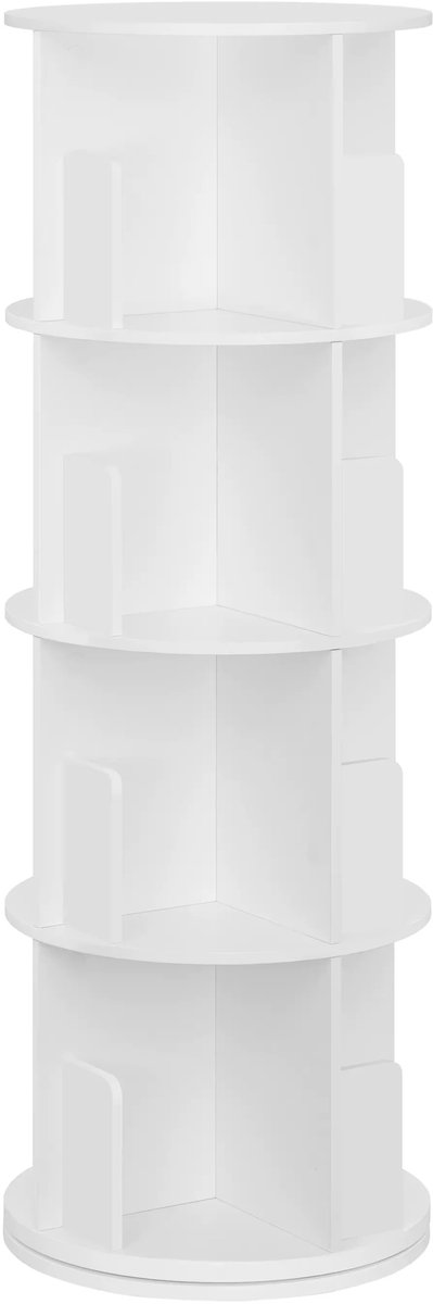 ArtiZo Ronde boekenkast - display - opbergruimte - 360° draaibaar - tot 4 niveaus - 44x44x126 cm