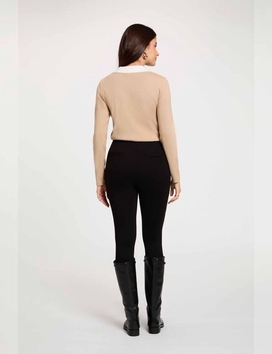 Morgan - Trui met omgeslagen kraag 262-MCIL Beige - Maat : M