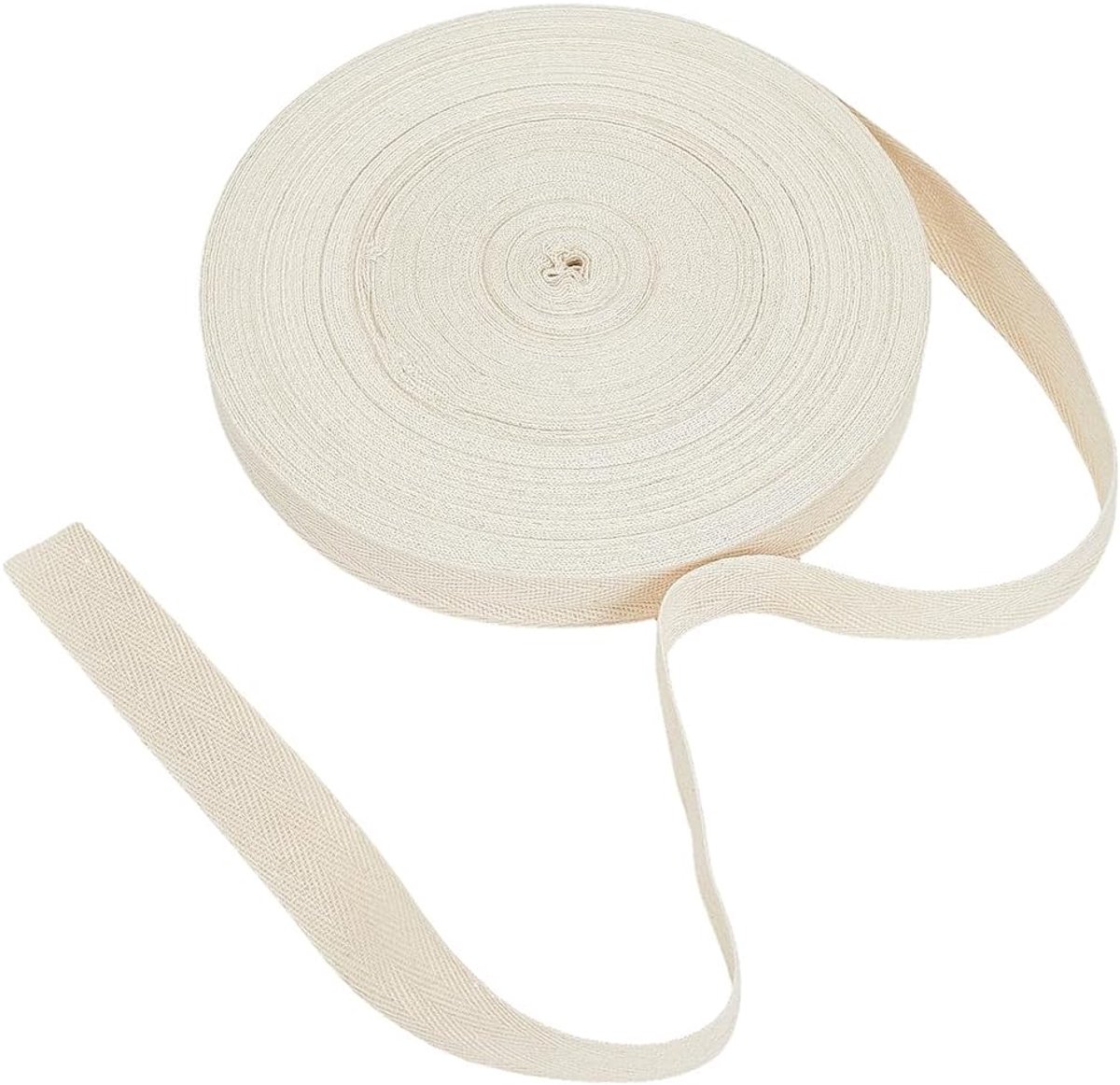 50 m 25mm Beigefarbenes Köperband Schrägband Fischgrätmuster Kantenband Weiches Gewebe Zierband Baumwollmischgewebe Rolle Zum Nähen Taschenherstellung Heimdekoration Hochzeiten DIY Bastelarb