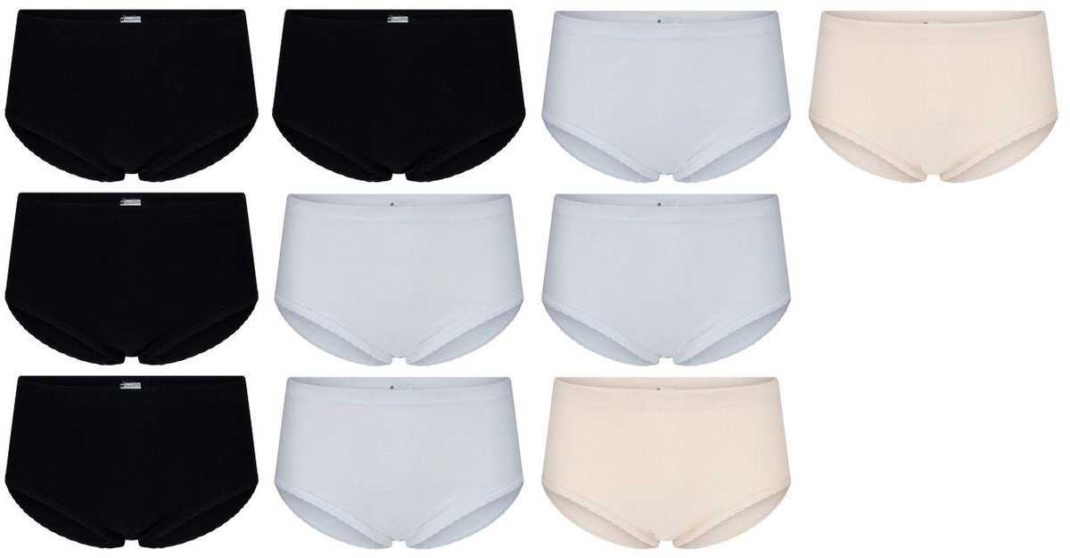 Beeren Bodywear Dames Maxi / Tailles 10-pack - Belinda Tailleslips - Mix - Katoen