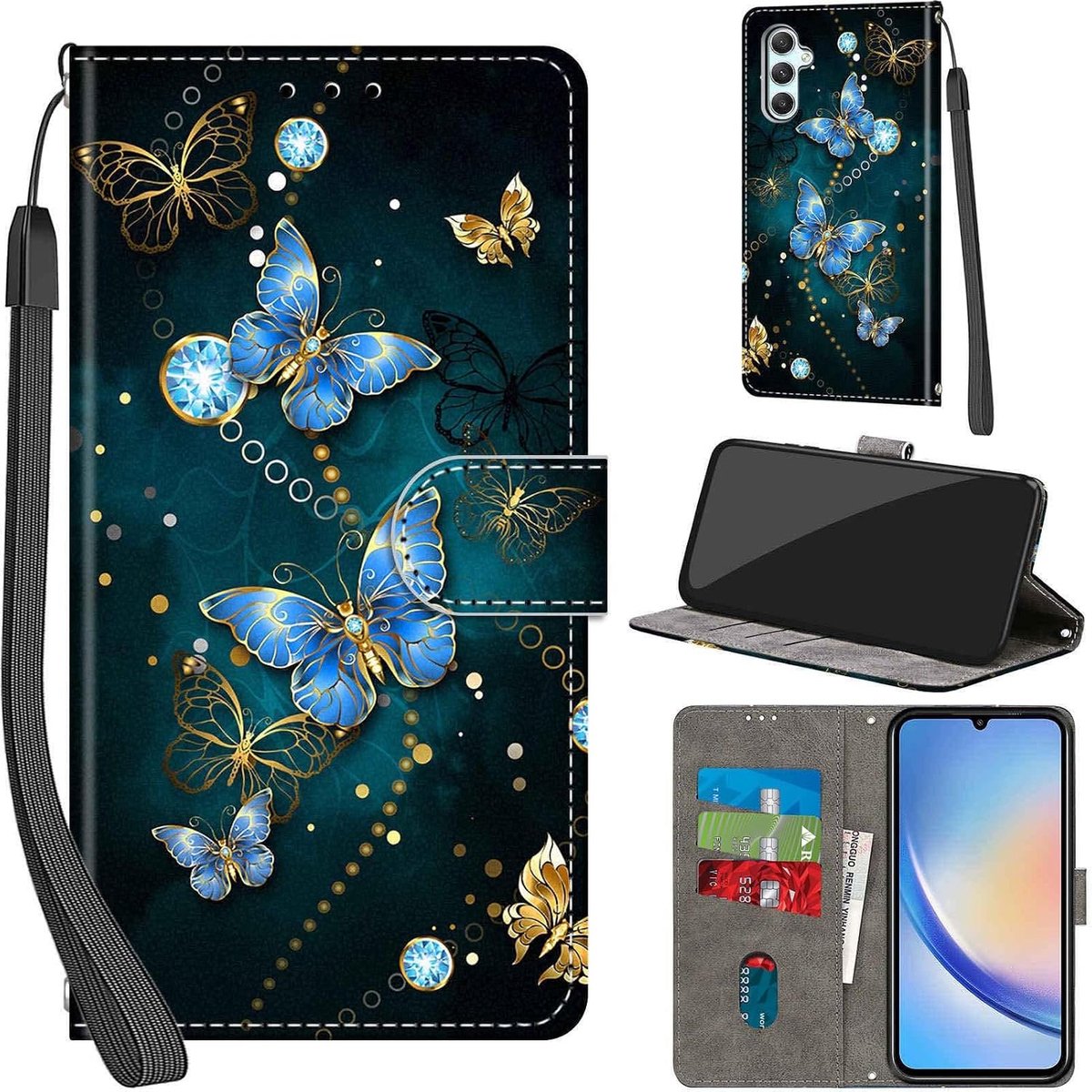 Portemonnee Telefoonhoes voor Samsung Galaxy A34 5G Vlinder