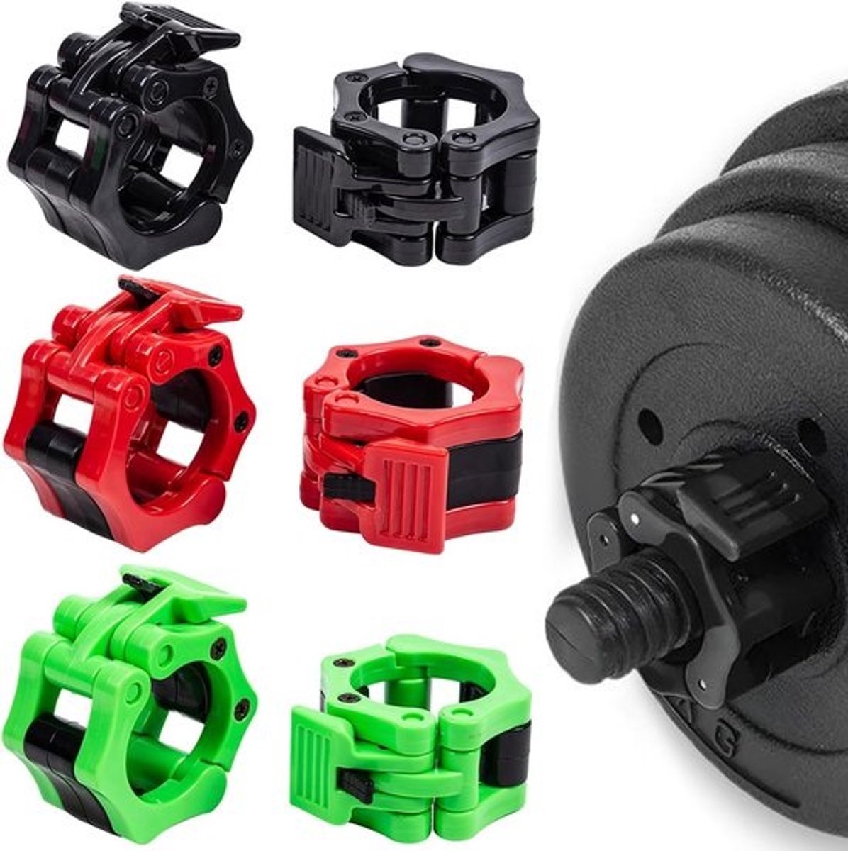 Dumbbell clasps 30 mm - quick lock - ABS materiaal - veilig tijdens krachttraining - ShopVlot