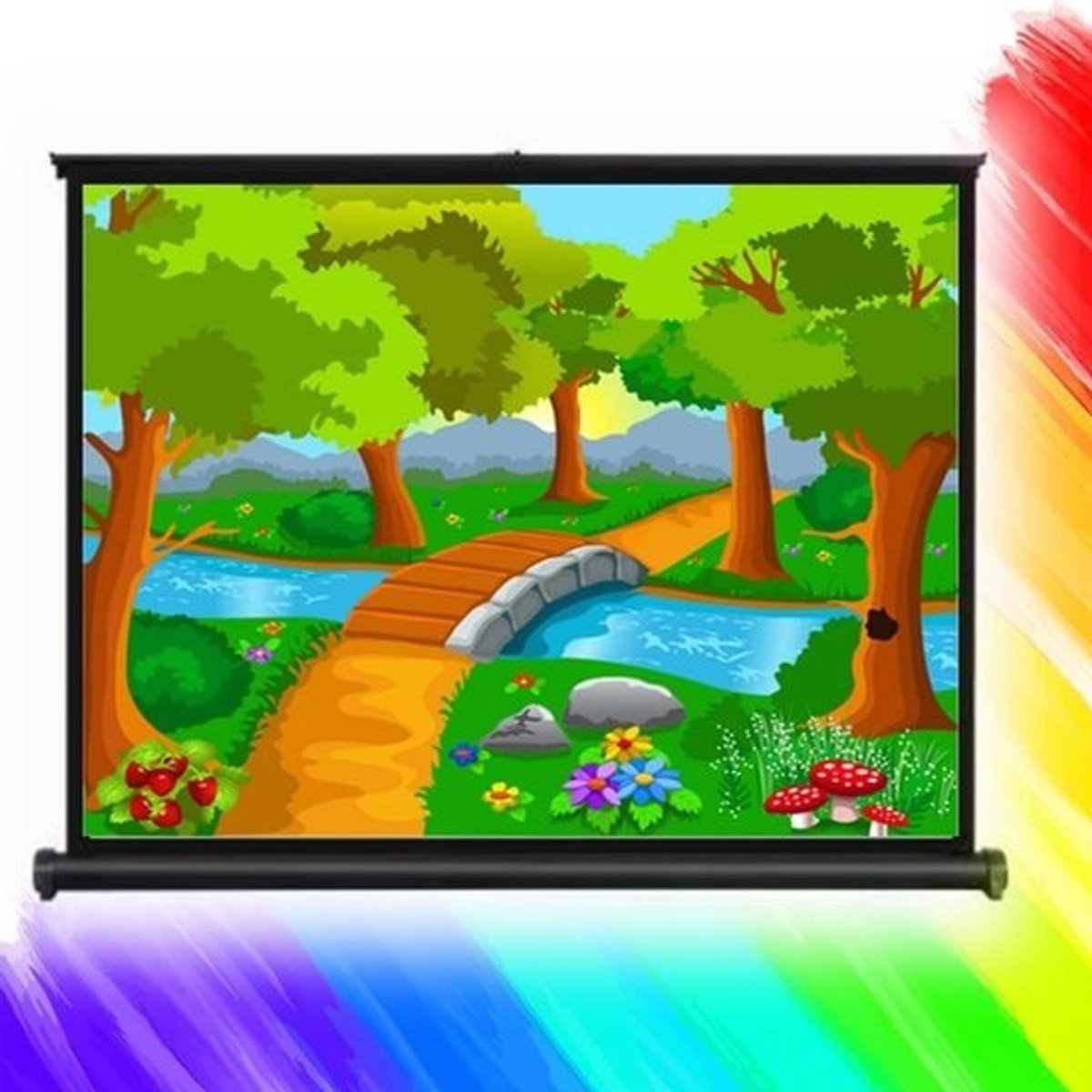 Draagbaar Projectiescherm - Projector Scherm Vloer - Thuisbioscoop Presentaties - Kreukvrij Matte Stof - 40 inch 4:3 - Wit