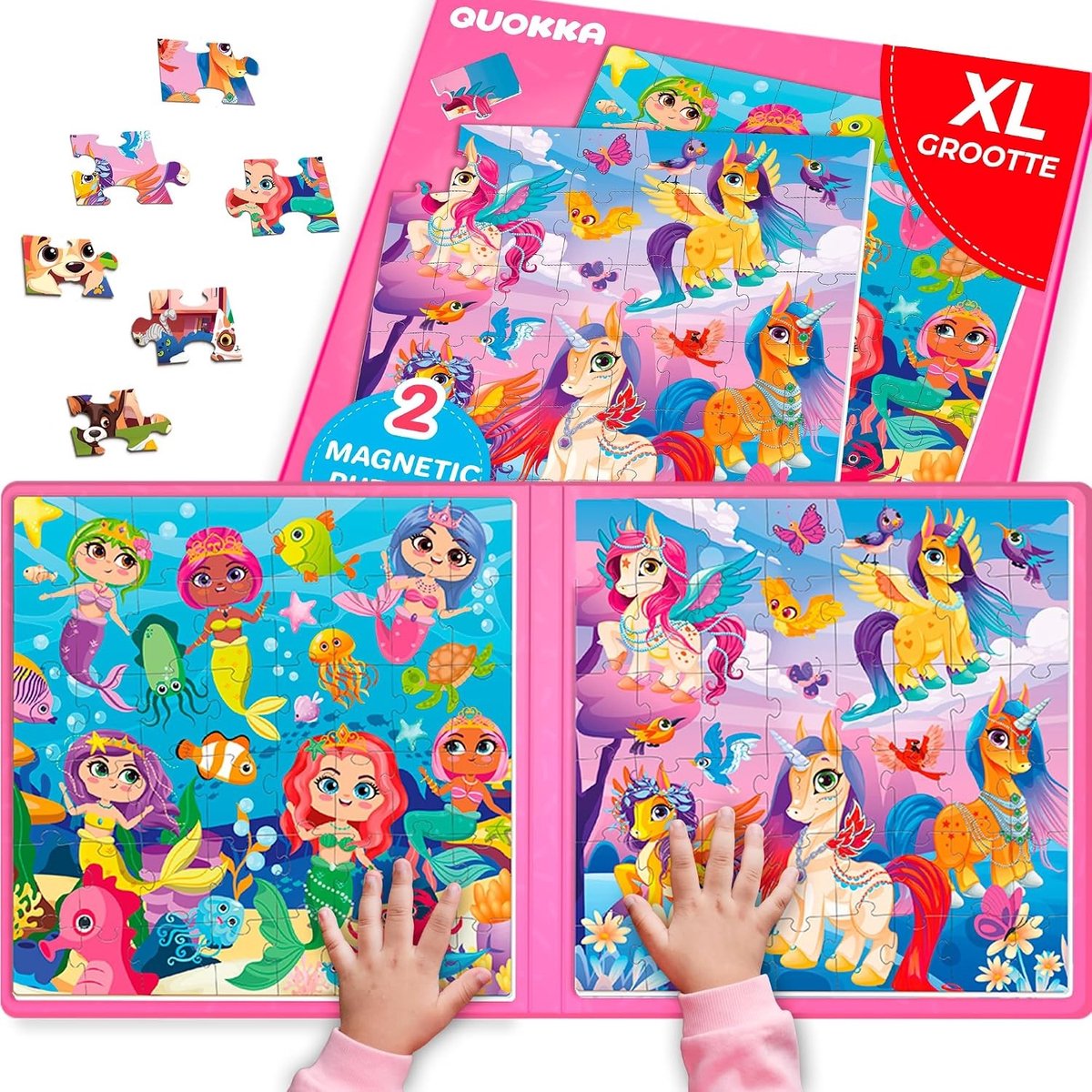 Reisspeelgoed kinderen - Eenhoorn Puzzelboek - 8,3 x 60,5 cm - Magnetisch Educatief Speelgoed - Voor 3-5 Jaar