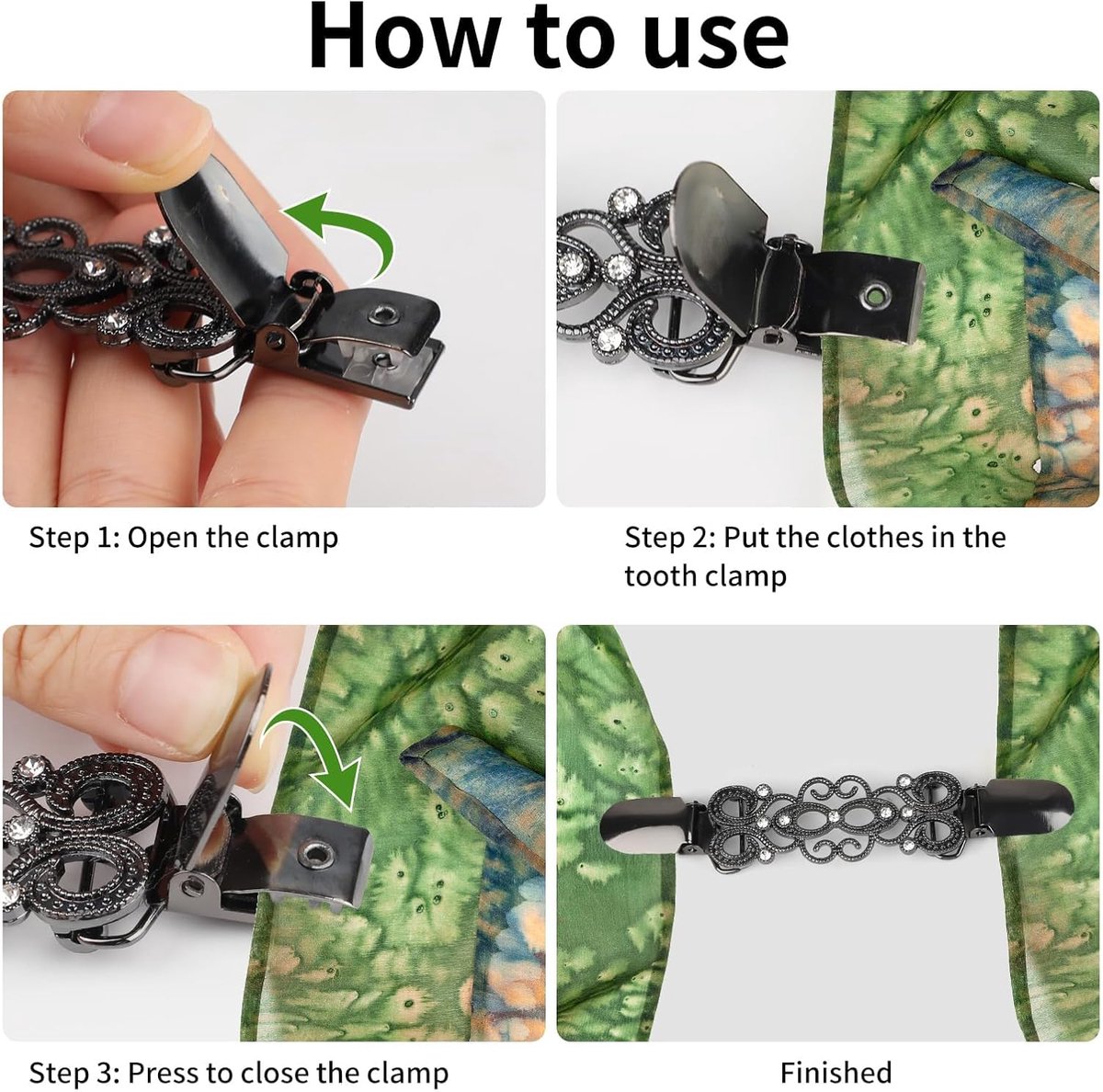 6 stuks cinch clip, taille jurk clips, vintage metalen kleding cincher clips, rug cinch sjaal vest kraag clip, broek taille spanner voor vrouwen, klassieke stijl kleding shirt sluitingen