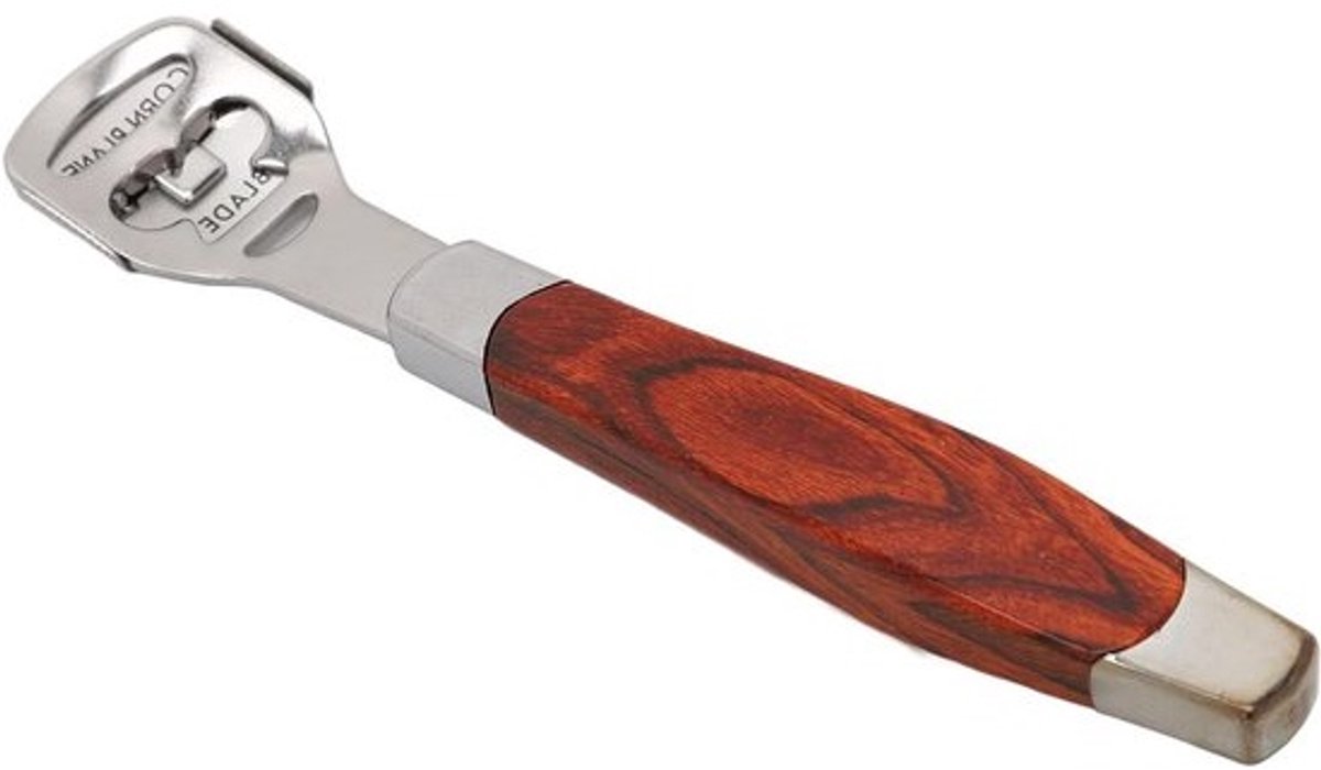 Eeltverwijderaar Voetvijl - Voetrasp Huidvijl - Voetverzorging Thuis - Ergonomisch Houten Handvat - 18 x 9 x 5 cm - Houtnerf