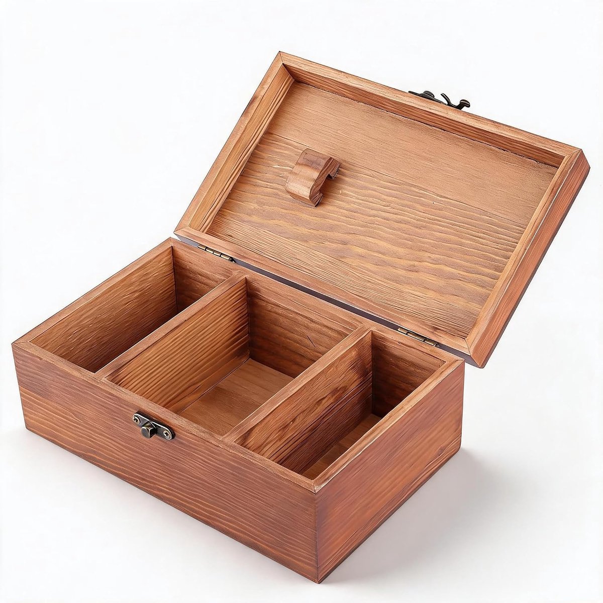Naaimand Huishoudelijke Vintage Houten Naaidoos Dennennaald Draad Opbergkoffer Organizer DIY Naaigereedschap Huishouden, Dames, Heren(Dandelion empty box)