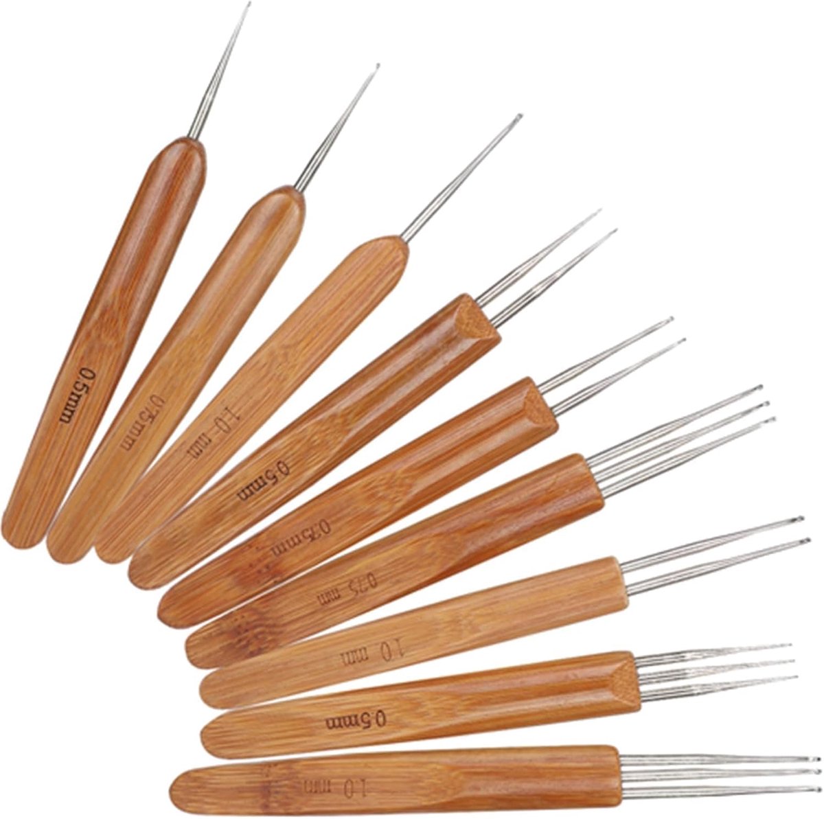 Haaknaalden, haarverlengingen, interlocks, naaldengereedschap, bamboe, voor haar weaving tool
