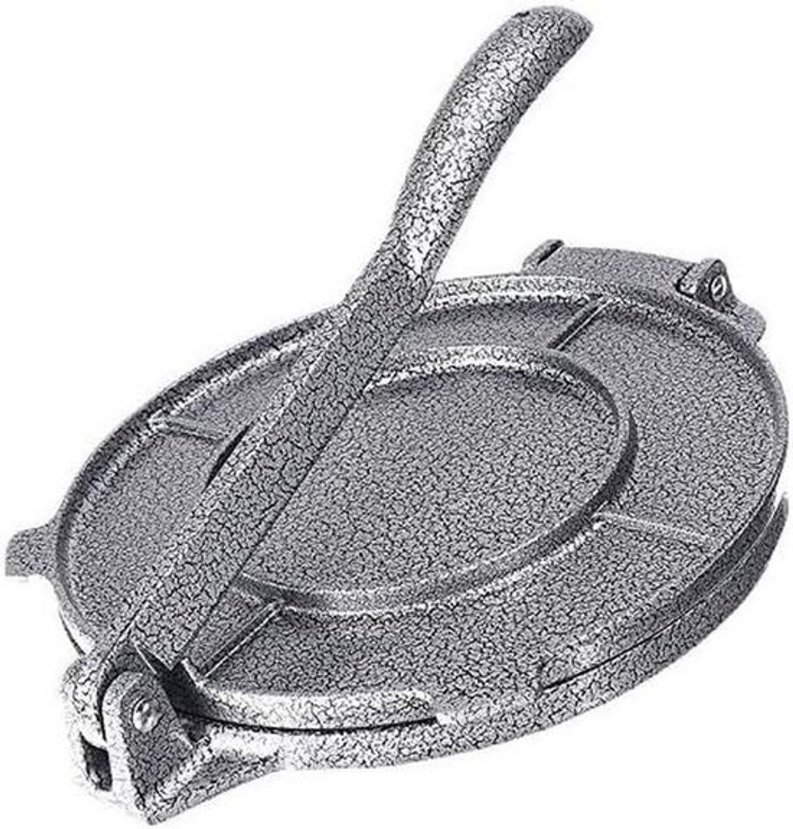 Tortilla Pers - Taco Maker - Thuis Tortillas Maken - Aluminium Non-Stick - 20 cm Diameter - Zilver