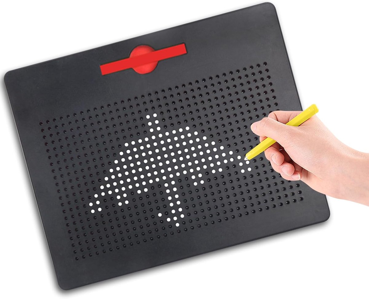Magnetisch tekenbord voor kinderen, tekenbord, met speelgoedpen (groot, zwart)